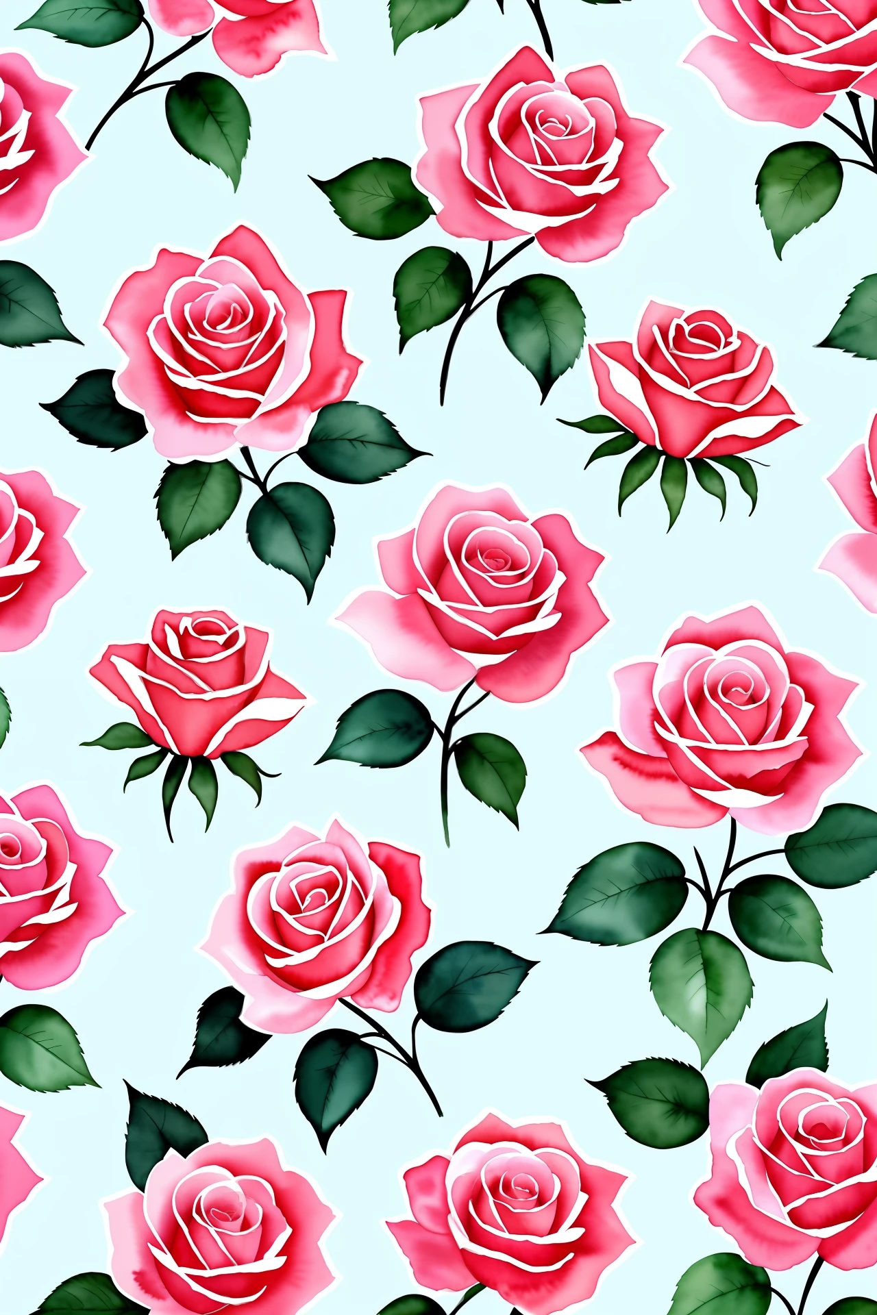 Roses, watercolor, wallpaper ,lists high quality 8k