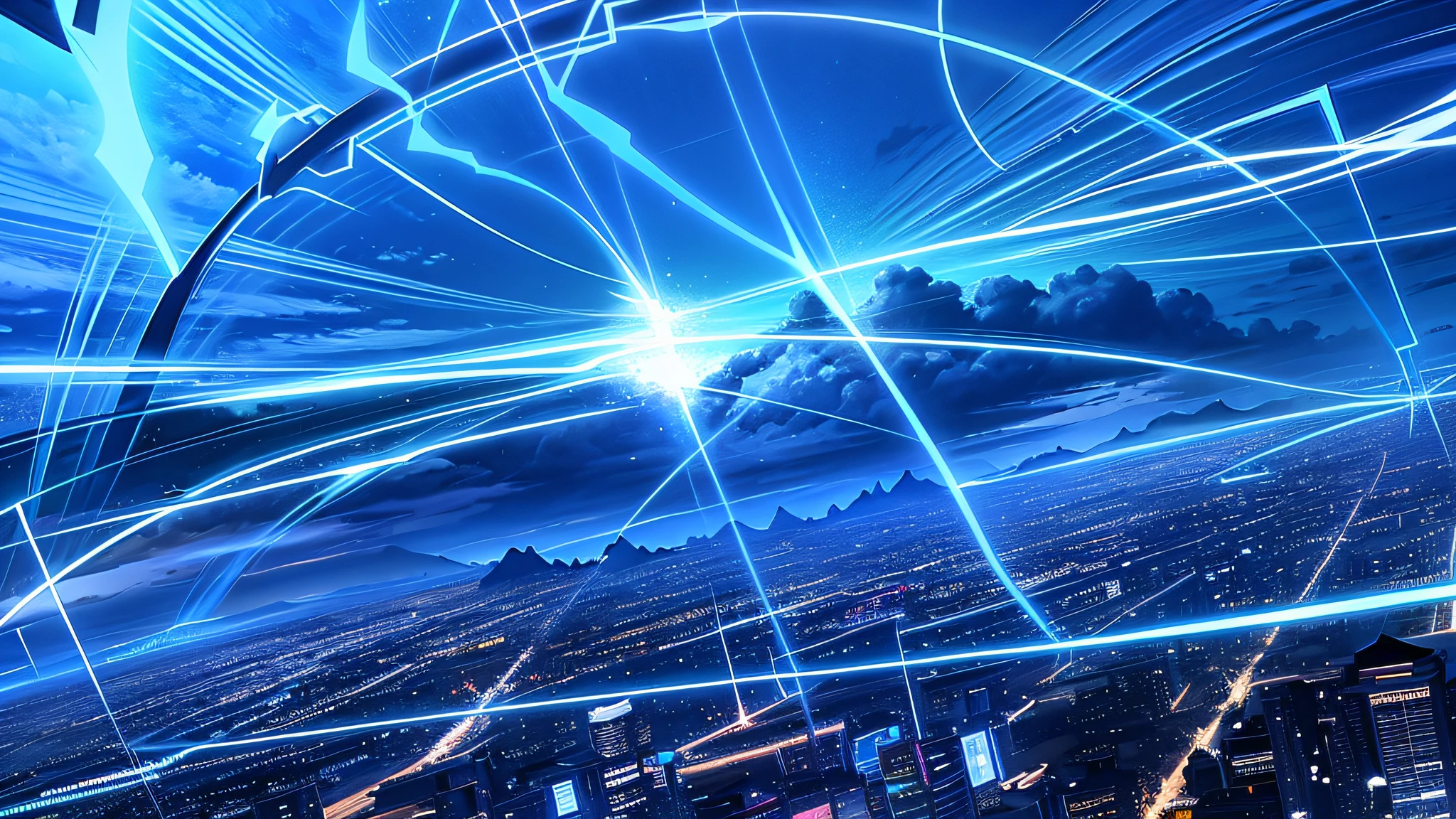 Blue lightning sky, 4K anime wallpaper, animation art wallpaper 8k, animation wallpaper 4k, anime wallpaper 4k, animation art wallpaper 4k, animation art wallpaper 4k, animation art wallpaper 4k