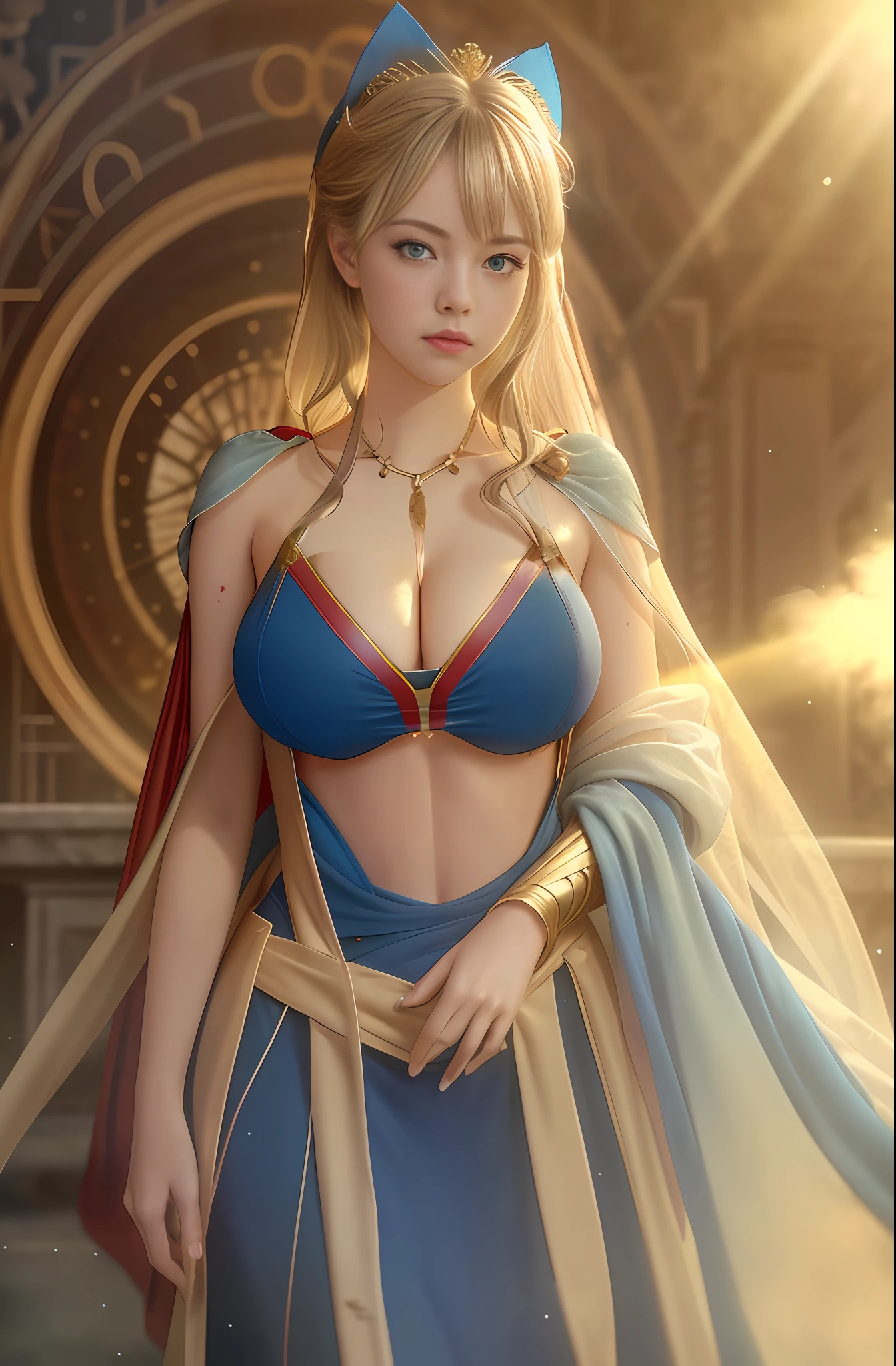 Real picture, intricate detail, super detailed, super high, depth field, (photo realistic, realistic:1,2), Emma Stone in supergirl suit, (bruises, dirty, torn clothes, exposed clothes, blood:1,3), blue eyes, blonde hair, long hair, torn cape, torn pantyhose, superhero, solo, sun, blue sky, Realistic portrait, highest detail, high detail, artstation, smooth, cinematic lighting, top quality, masterpiece, ethereal and beautiful , very detailed, CG, unity, 8k wallpaper, Stunning, fine detail, light smile, highly detailed CG unity 8k wallpaper, large file size, very detailed, high resolution, amazing detail, 1 girl, beautiful face, body sexy lips sexy, perfect face, perfect eyes, perfect nose, perfect mouth, hot body, gigantic boobs, natural hair.