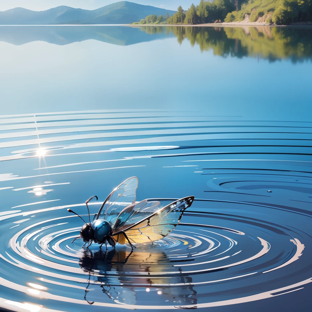 natural bug with water, blue sky --auto --s2