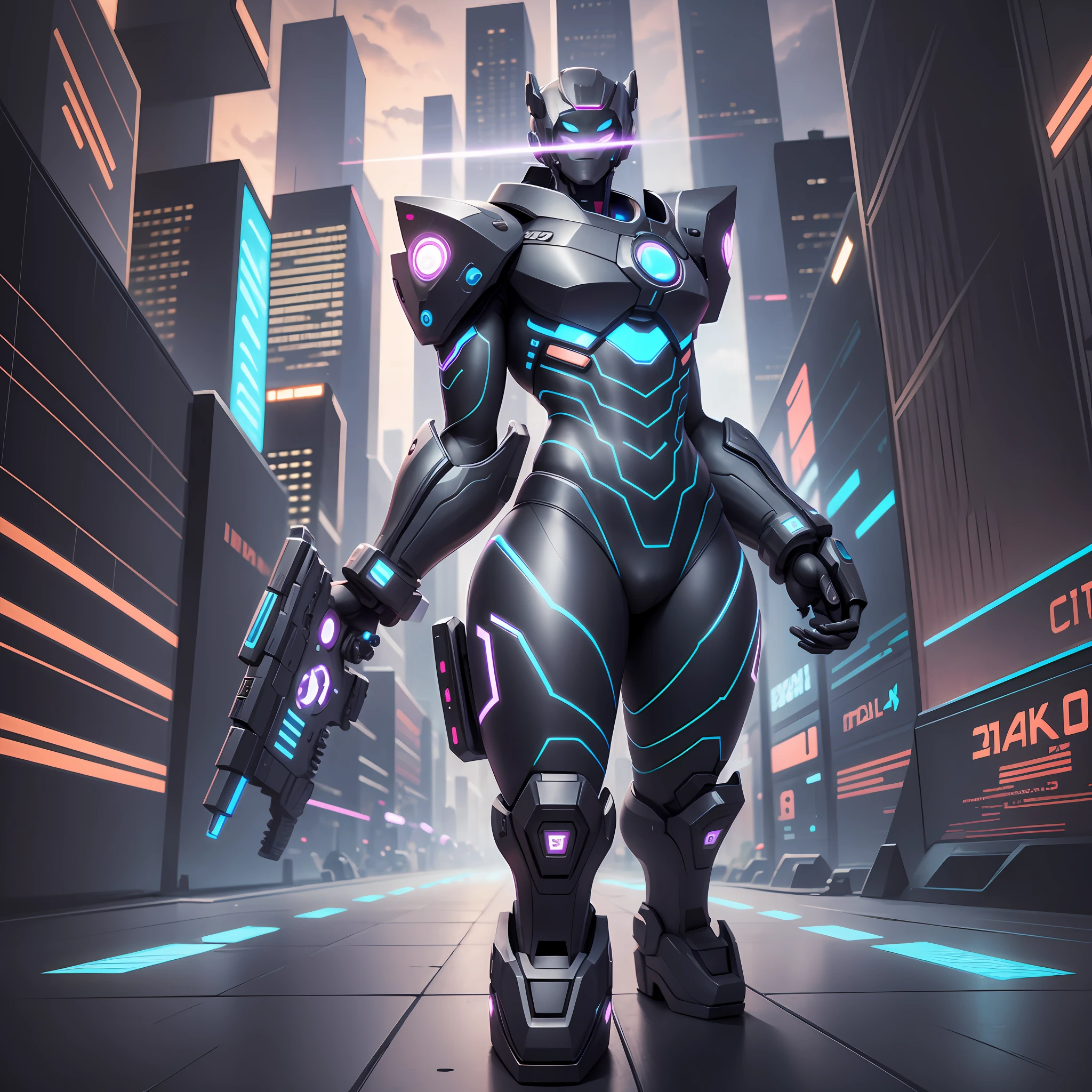 Centralized Full body cartoon a full body thunderboy cybercop Cute smile 4 k --auto --s2