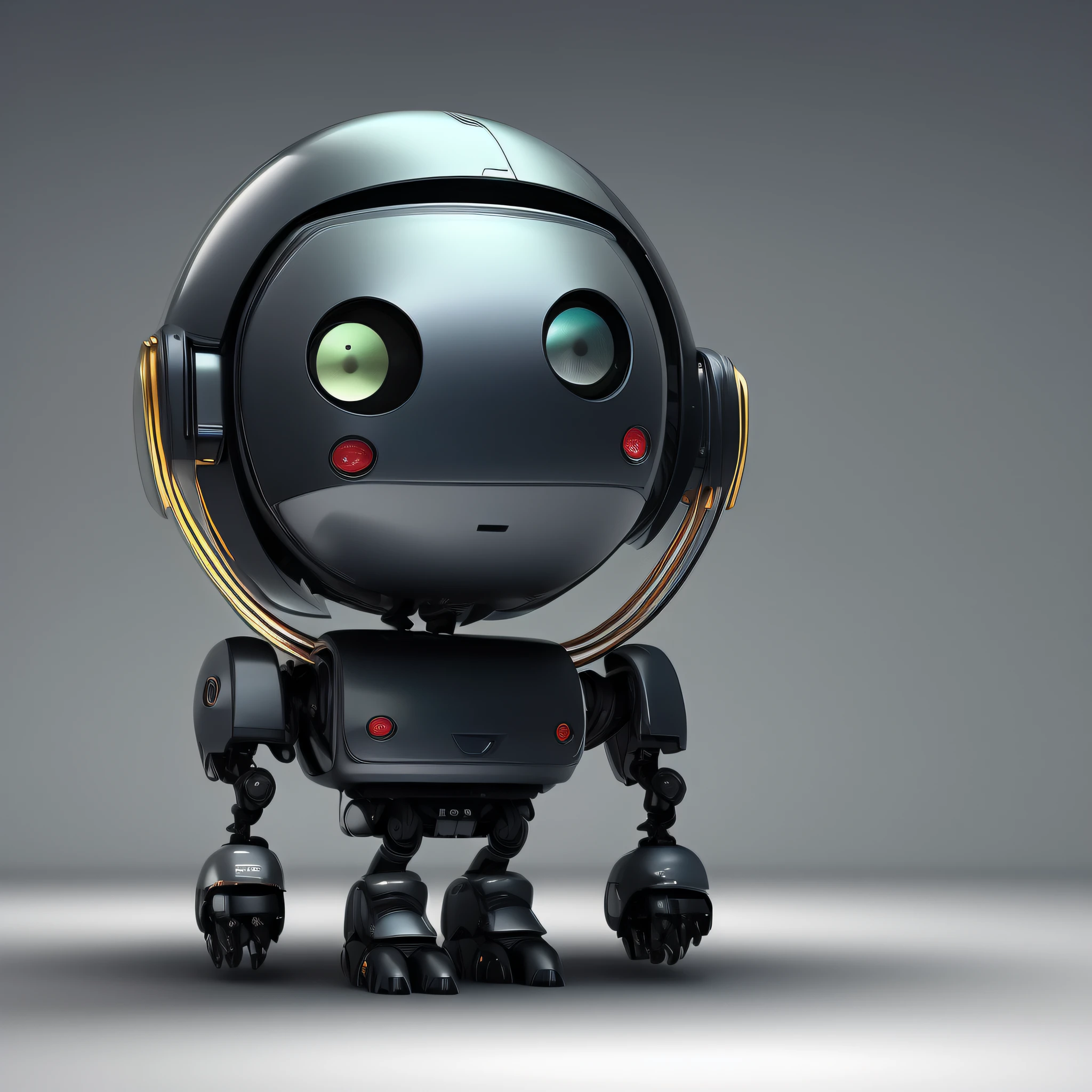 single cute  robot, alone in a white space, beautiful dramatic sce, dark color, digital art, upscales-imagine -