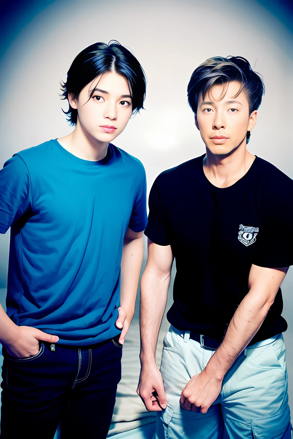 A teenage boy and his attractive father, bed, gay