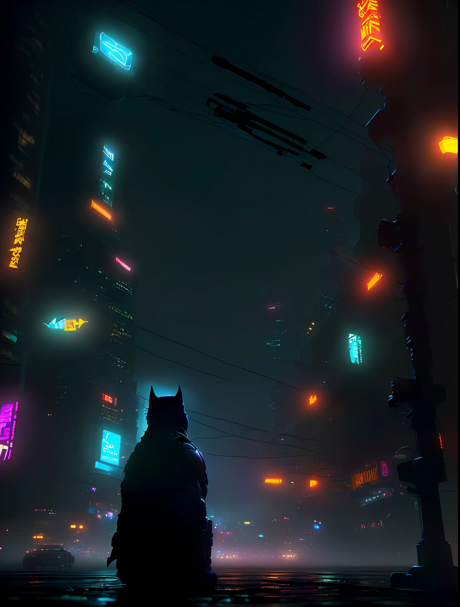 best quality++, masterpiece++, ultra realistic++, night++, RAW,, cinematic movie still from batman movie, atmobile, futuristic robot cat, cyberpunk aesthetic, gears, wires, cute steam-powered cat, intricate details, dynamic angle, professional, dynamic cinematic lighting, neon edge lighting, intense fog, absurd horror, Stephen king style