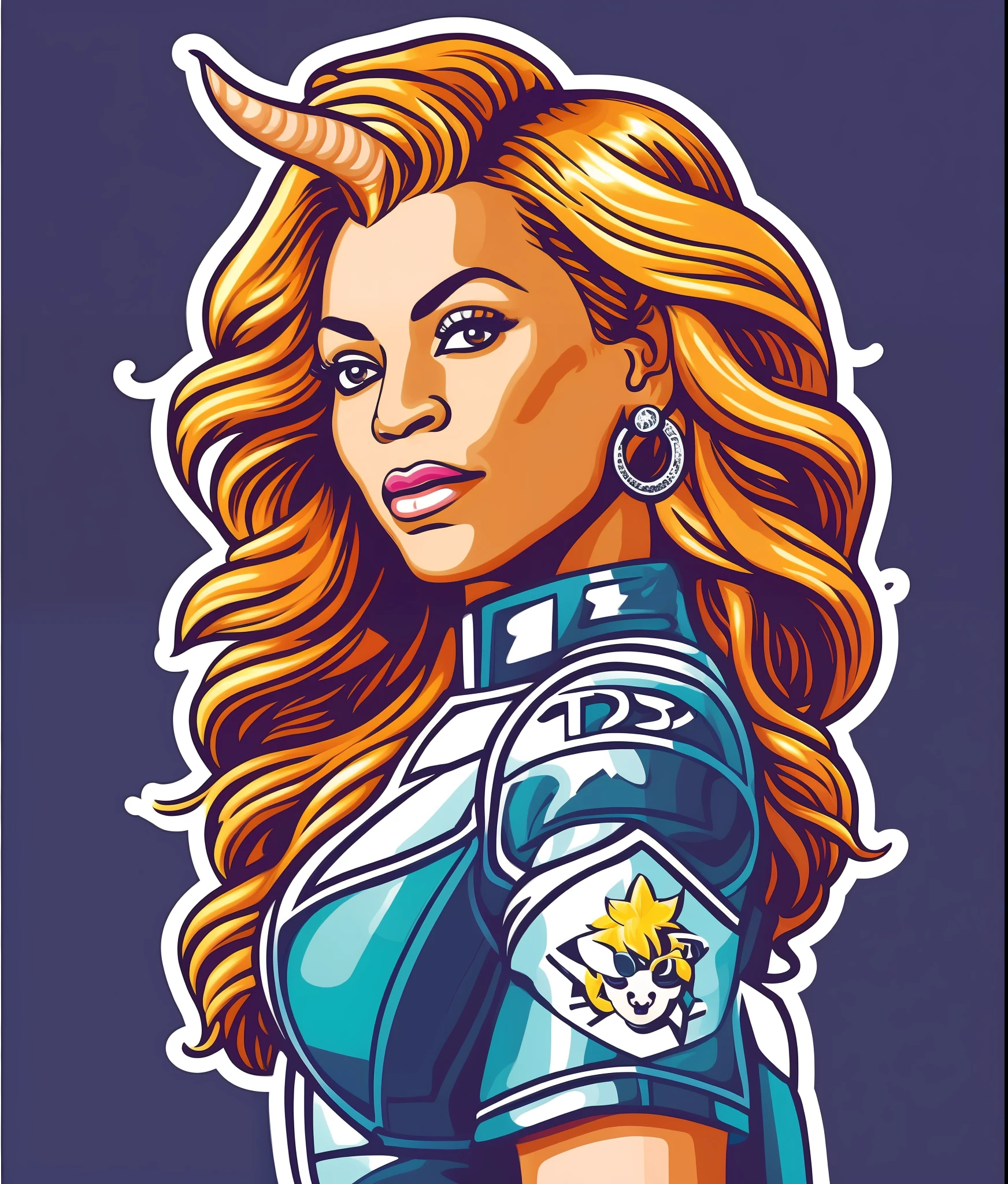 beyonce and her unicorn, pop art style, (t-shirt design), realistic volumetric light of masterpiece