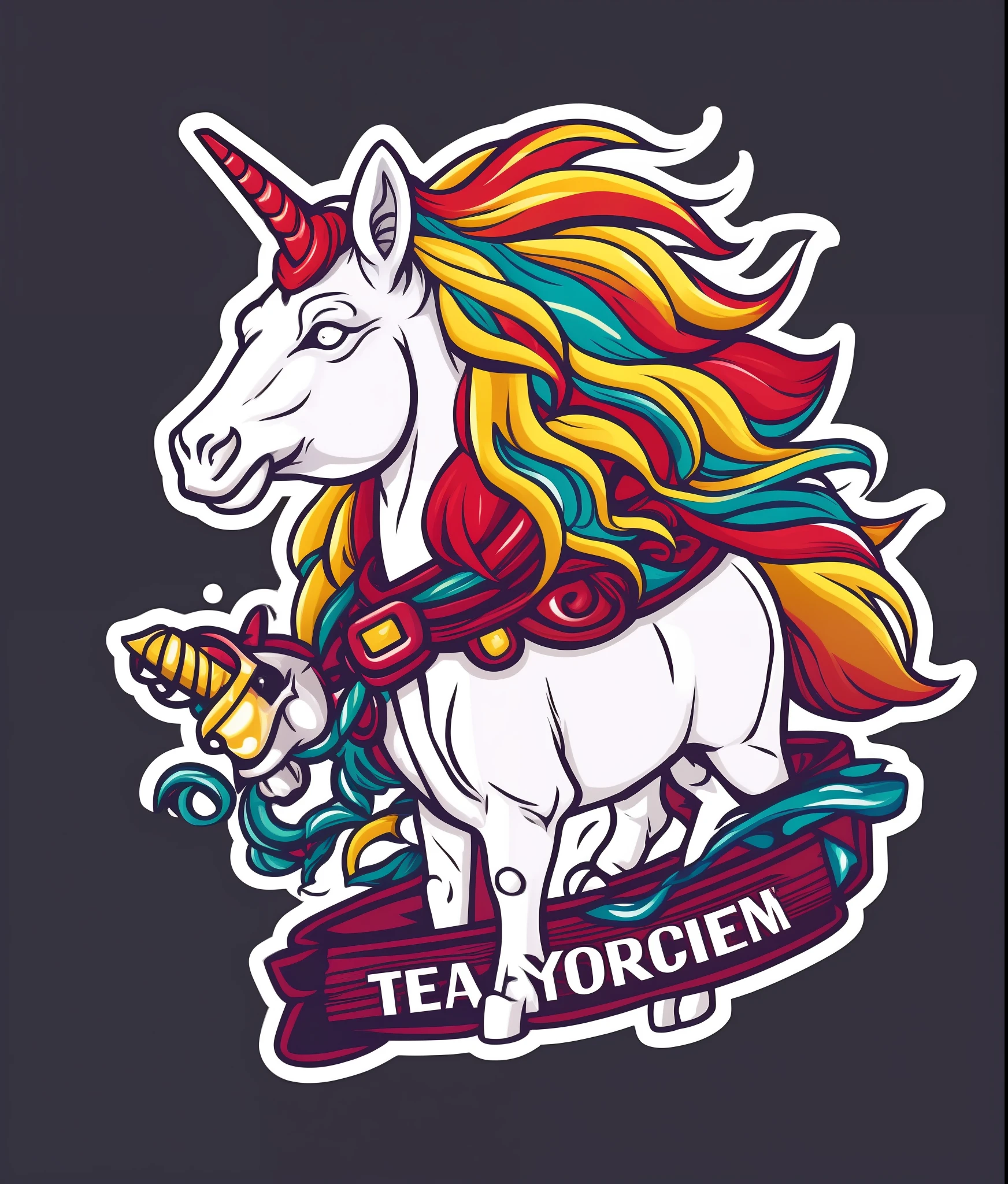 beyonce and her unicorn, pop art style, (t-shirt design), realistic volumetric light of masterpiece
