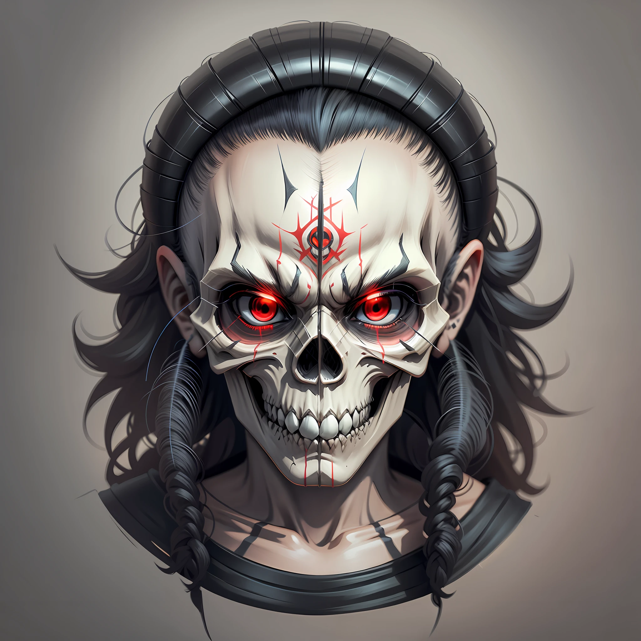 skull darth Vander, cartoon realístico centralized shild skull mandala