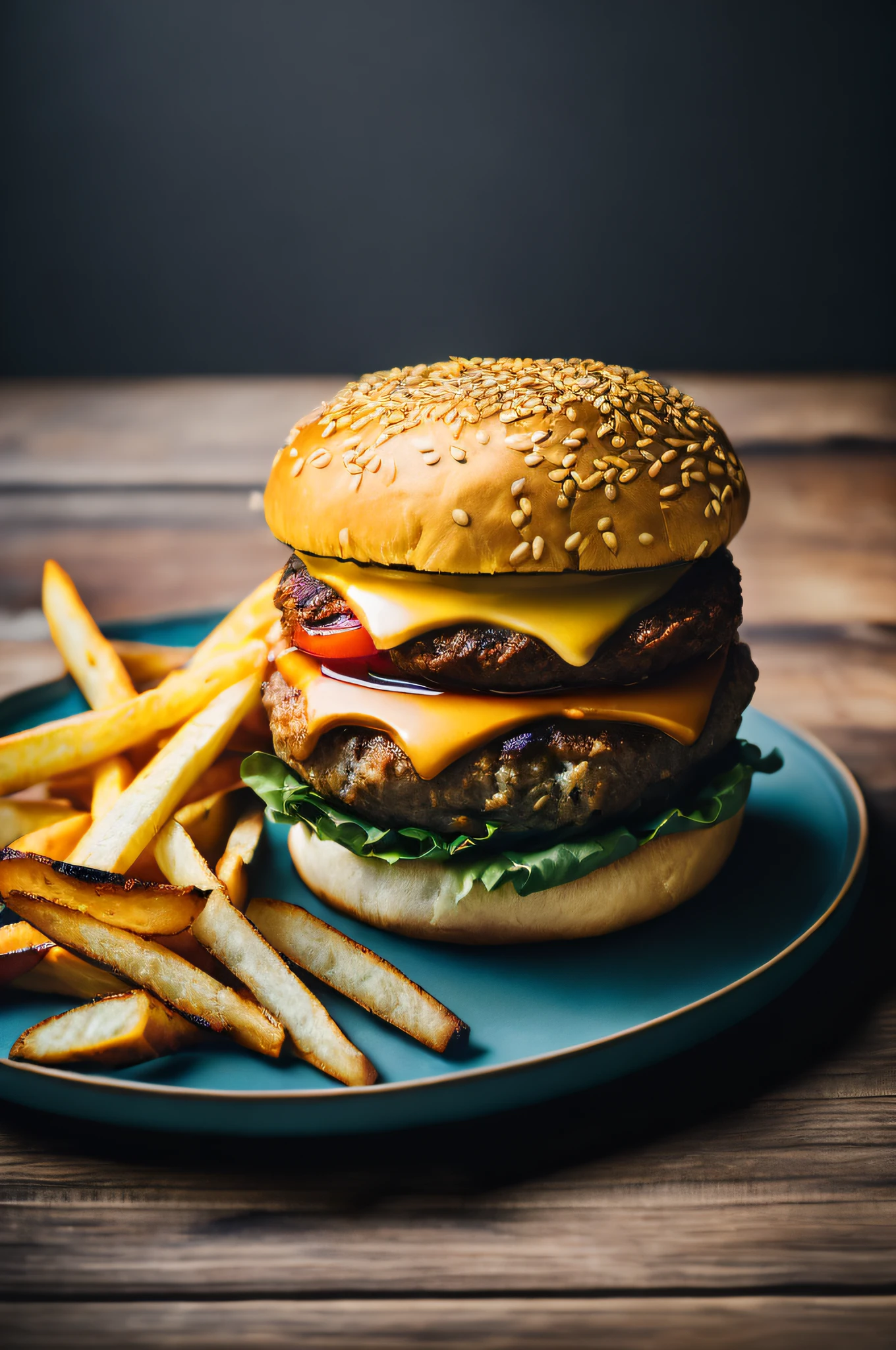 (((cheeseburger on a plate with a side of fries, fresh soda, commercial))), photorealistic, photo, masterpiece, realistic, realism, photorealism, high contrast, photorealistic digital art trending on Artstation 8k HD high definition detailed realistic, detailed, skin texture, hyper detailed, realistic skin texture, armature, best quality, ultra high res, (photorealistic:1.4),, high resolution, detailed, raw photo, sharp re, by lee jeffries nikon d850 film stock photograph 4 kodak portra 400 camera f1.6 lens rich colors hyper realistic lifelike texture dramatic lighting unrealengine trending on artstation cinestill 800,