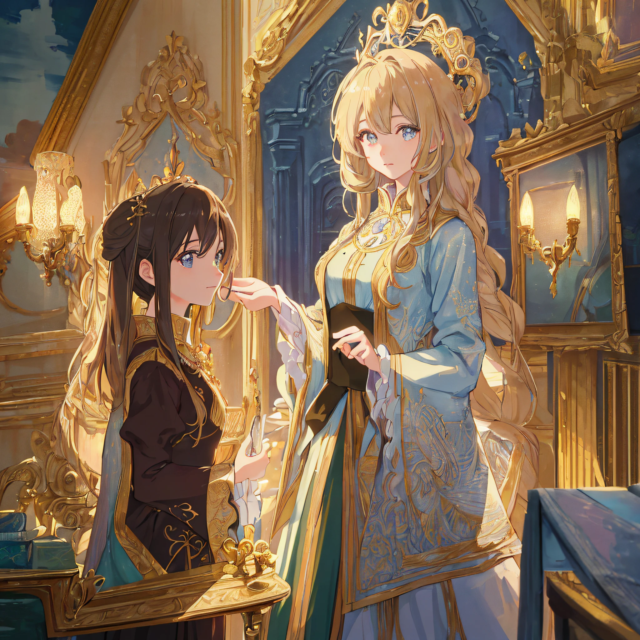 ((Best Quality: 1.5)), ((Masterpiece: 1.2)), ((Realistic Cartoon: 1.3)), ((Perfect Character: 1.5)): a stunning and realistic cartoon portrait of an adorable and cute anime girl with ultra HD detail, expertly lit with cinematic lighting. Every feature, from her detailed face and hair to the sparkle in her hyper-detailed eyes, is meticulously rendered with exquisite attention to detail. The dynamic lighting, finely detailed light effects, and detailed hair make for an artwork that's truly a masterpiece. Eye level, scenic, (masterpiece: 1.2)