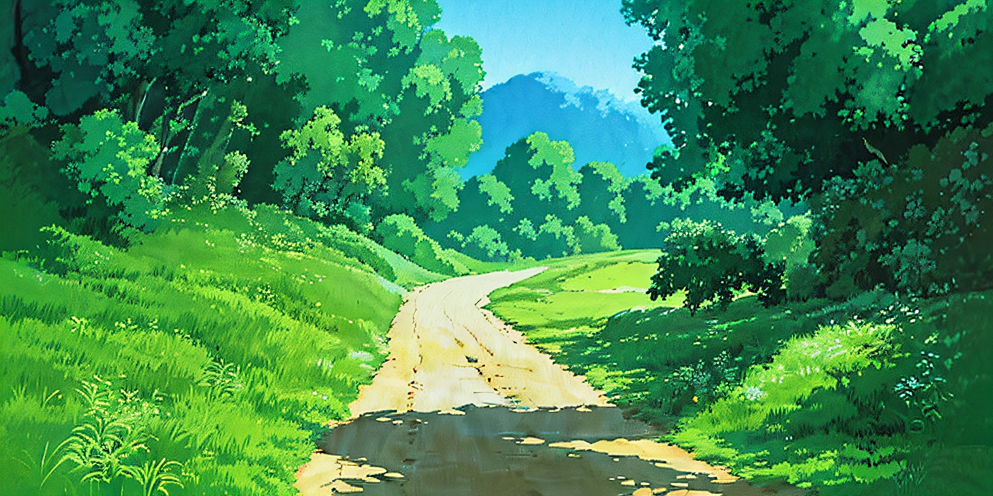 (((best quality)))), an umlaut on a hill with a path leading to it, anime countryside, anime background art, anime scenery, soft studio ghibli concept art, beautiful anime scenery, anime set concept art, studio ghibli concept art, ghibli studio environment, anime landscape, beautiful anime scene,  Glibly Makoto Shinkai Studio, Ghibli Studio Landscape, Cottagecore!!