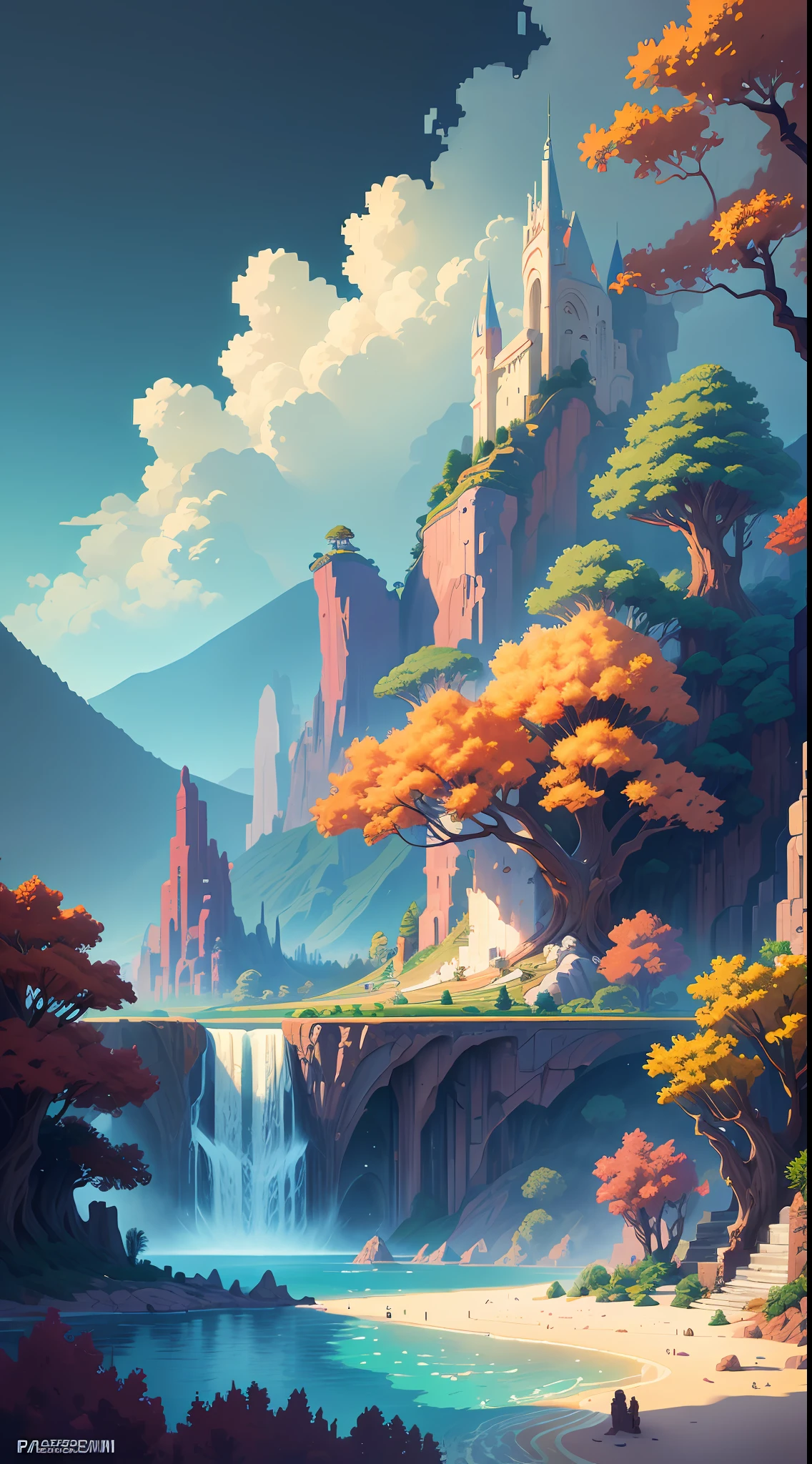 (Paisagem Pixel): masterpiece, best quality, ultra-detailed, high resolution, dynamic composition, beautiful pixel art scenery, contrasting colors, soft lighting, vibrant environment.