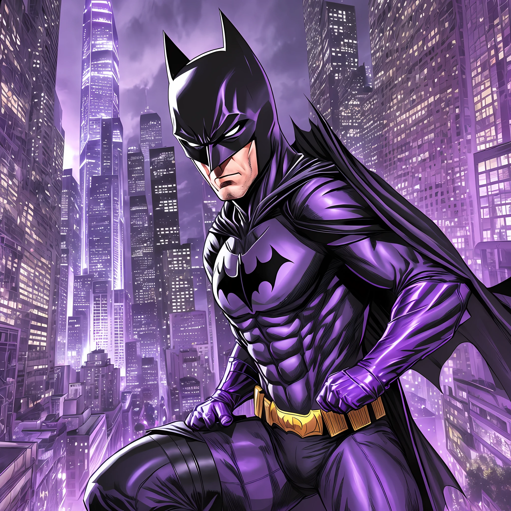 batman in the black and purple outfit HD --auto --s2