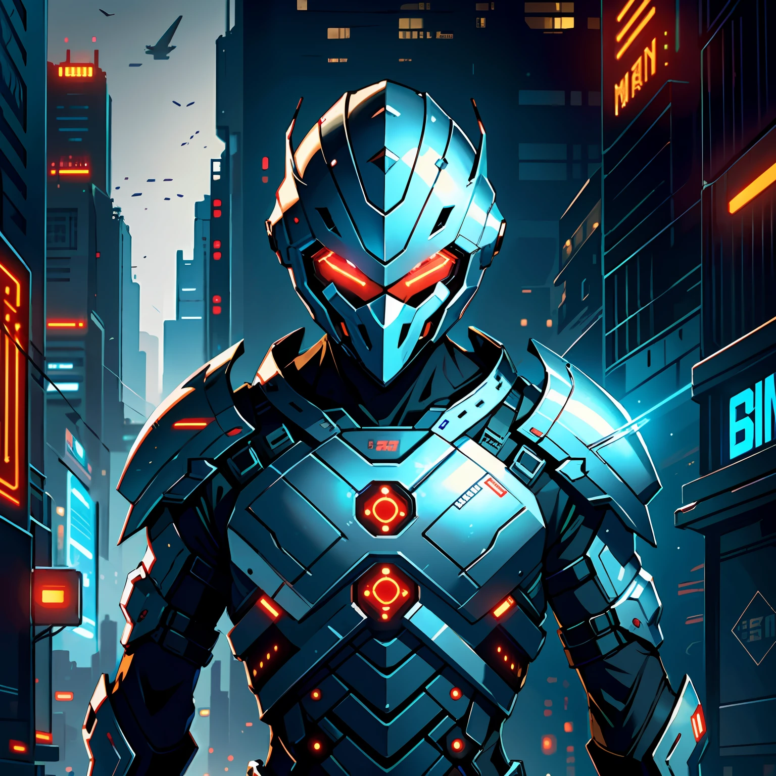 (best quality:1.2), (best quality), (best illustration), (best performance), (illustration), (2D extreme quality:1.2), (1man), extremely detailed and illustrative body, with its all metallic, electronic, technological body, (using a technological metallic helmet:1.2), (extremely detailed CG 8k unit wallpaper:1.2), chaotic city dramatic lighting of cinematic artistic soft film, an amazing cyberpunk futuristic city of best illustrative desinger Perfectly designed.