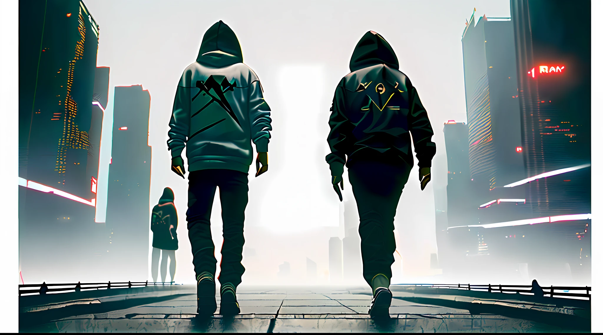 (high quality, best quality, hi res), (ultimate phtoreal  cyi style Concept Art), (dynamic compose, charcter, hoodie):2.0, (dark atomosphere, cyberpunk city ):2.0 , (Ray traching, Lumen, highly detailed digital painting, 8 k, realistic, hyperdetailed photorealistic, volumetric, intricate detail),