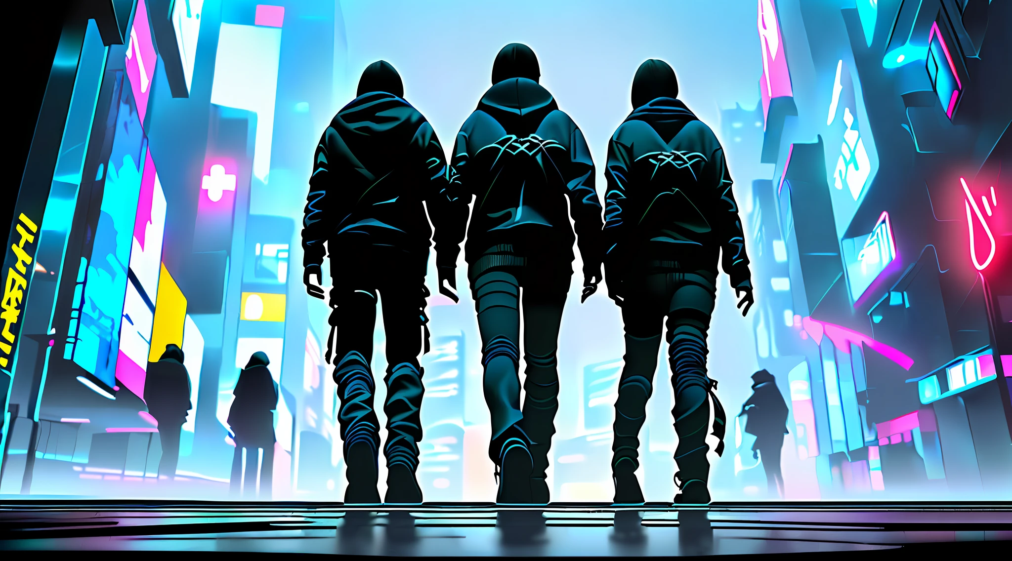 (high quality, best quality, hi res), (ultimate phtoreal  cyi style Concept Art), (dynamic compose, charcter, hoodie):2.0, (dark atomosphere, cyberpunk city ):2.0 , (Ray traching, Lumen, highly detailed digital painting, 8 k, realistic, hyperdetailed photorealistic, volumetric, intricate detail),