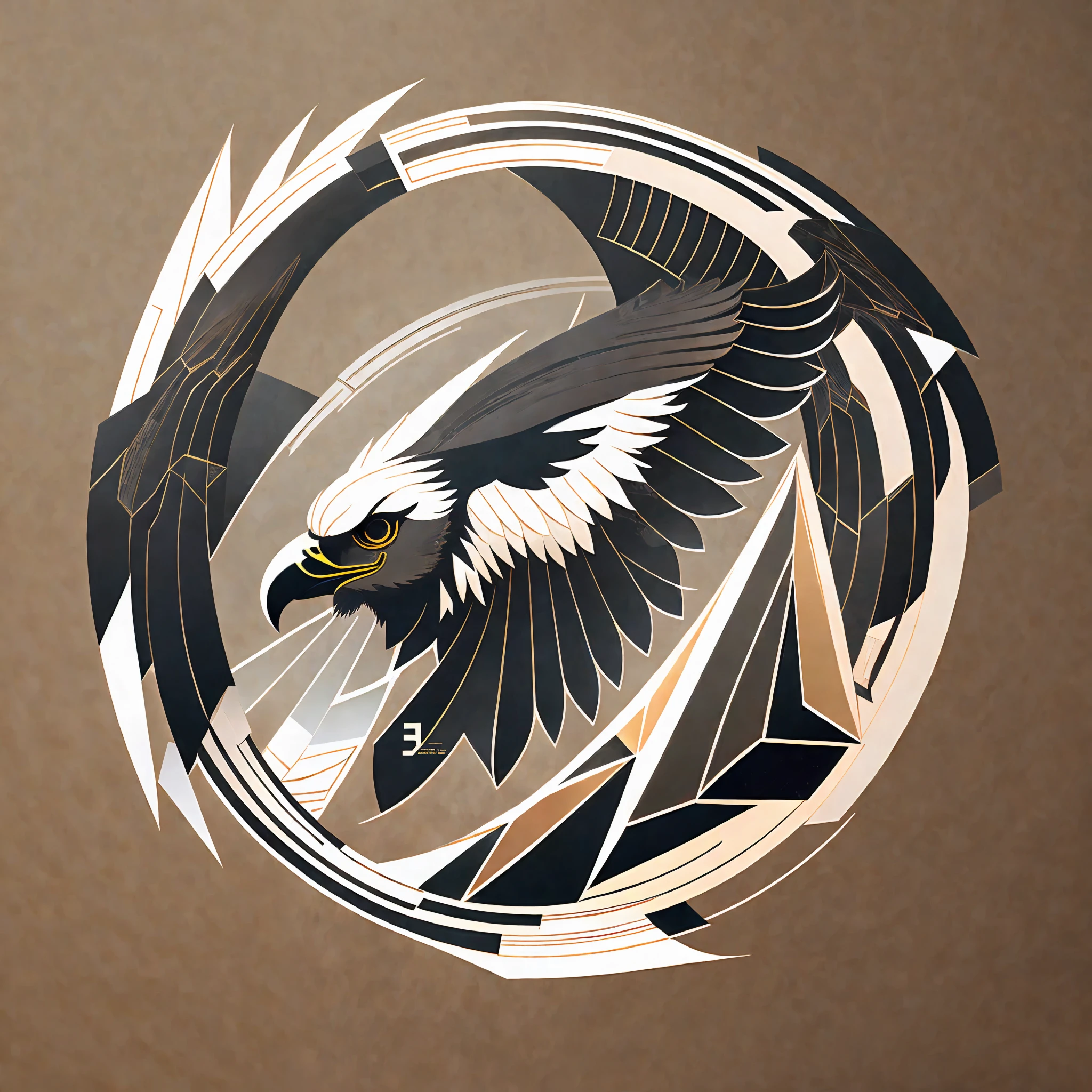 The logo would consist of a simplified representation of an eagle soaring above a mountain peak. The eagle's wings would be outstretched, conveying a sense of freedom and power. The mountain would be depicted with angular lines, capturing its ruggedness and strength. The lines and shapes would be minimal and precise, creating a strong visual impact.
The color palette would be simple, with the main elements in black and the cutout edges in white. This contrasting combination would ensure the logo stands out and remains easily recognizable. The background color would be chosen from a range of neutral tones, such as a light gray or beige, to maintain a clean and elegant overall look.
The logo's round shape adds a sense of unity and balance to the design, while the minimalistic style ensures clarity and versatility across various applications and sizes.
Please note that this description provides a general idea for a logo design, and the actual implementation would require the expertise of a graphic designer to create the final vector artwork. --auto --s2