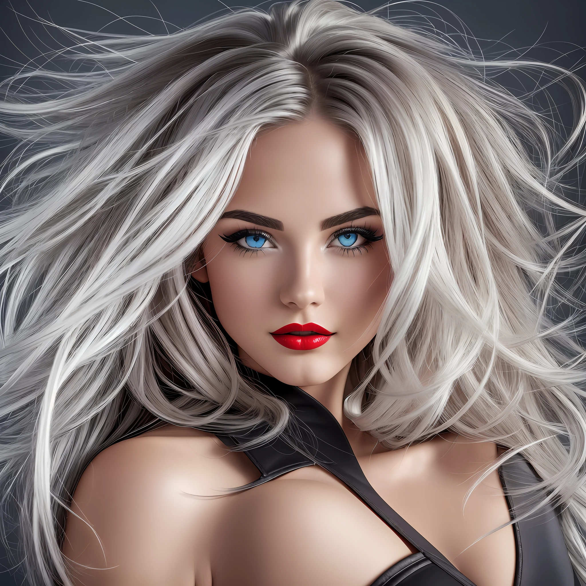 Helga Gray, Women Women's Sports, (TO8 Contrast Style), (Close-up Portrait), Bold Lips, 8K RAW Photos, Top Quality, Detailed Hazel Blue Eyes, Eye Reflections, Winged Eyeliner, (View Viewer: 1.3), Best Shadows, Intricate Details, Interior, Vivid Wavy Long Hair Layers, (Blonde Hair: 1.3), Muted Colors , High Contrast Style, Glam Shot, Smoldering, (Sultry: 1.1), DF, Bokeh, Intense, Sloppy, Seductive, Sensual, Longing, Longing, Longing, Struck, Dark Photo Studio, Minimal Lighting, Deep Shadows, Clear Contrast, Dramatic Highlights, (Black Background: 1.2), Dimples, Bloating, Plump, Natural Puffiness, Luscious, Red Lips, Bold colors, charming, seductive, impressive, unforgettable, stunning, breathtaking, timeless beauty. (bare shoulder: 1.2), headshot --auto --s2