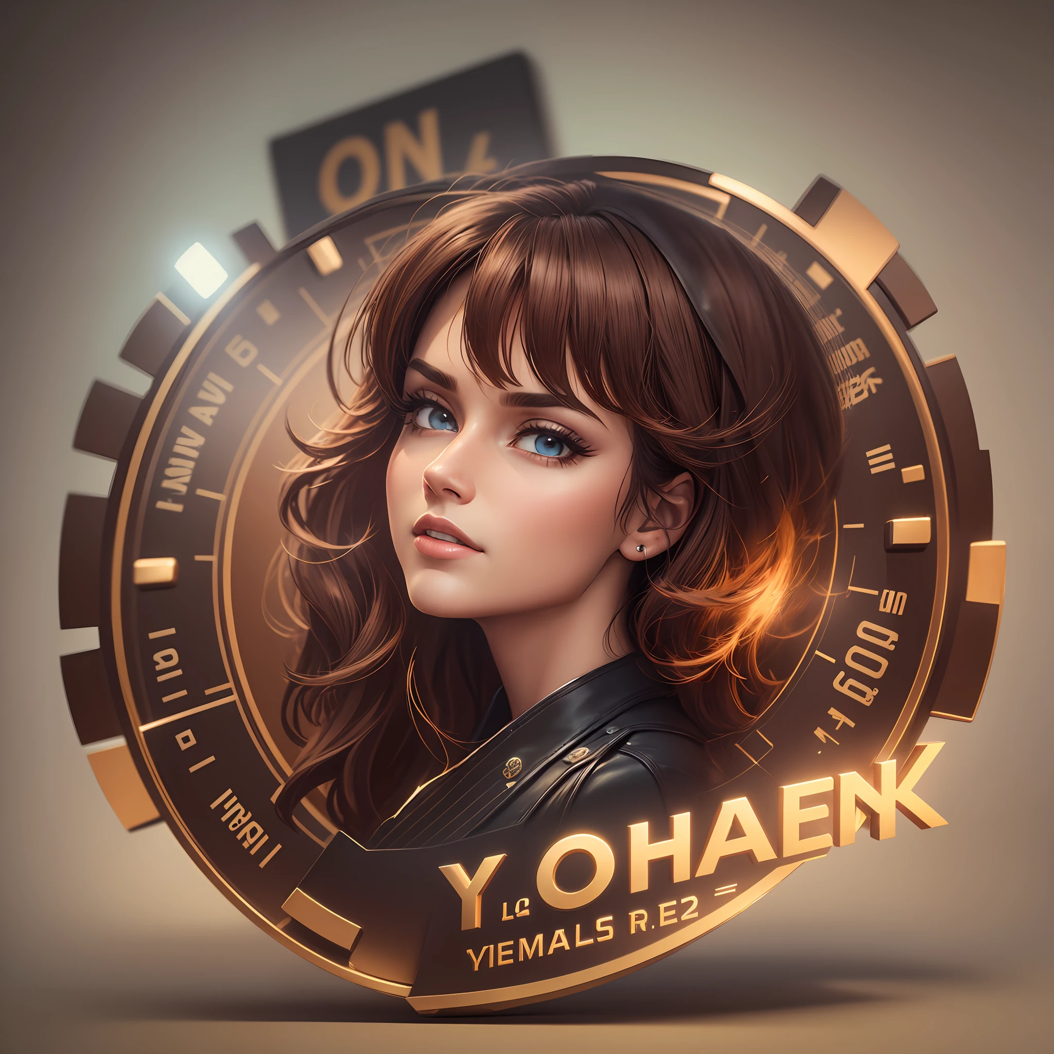 Y.L name and casino logo 3D Cgi solid brown color mix highly detailed 8k resolution --auto --s2