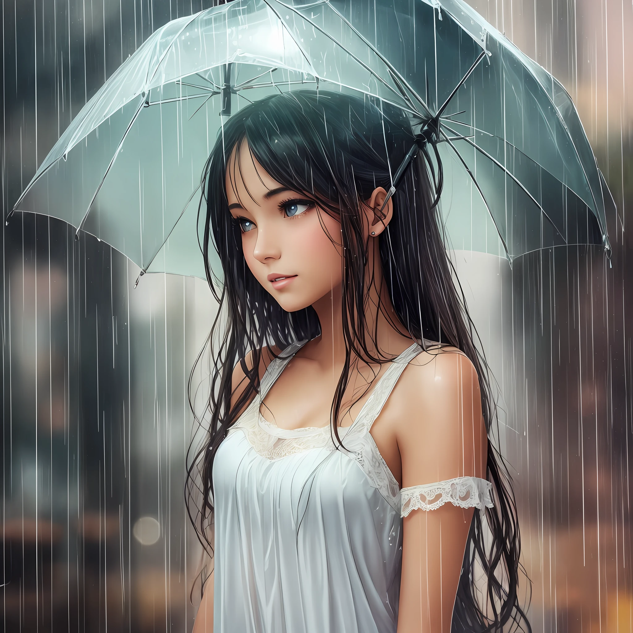 Beautiful girl in the rain --auto --s2