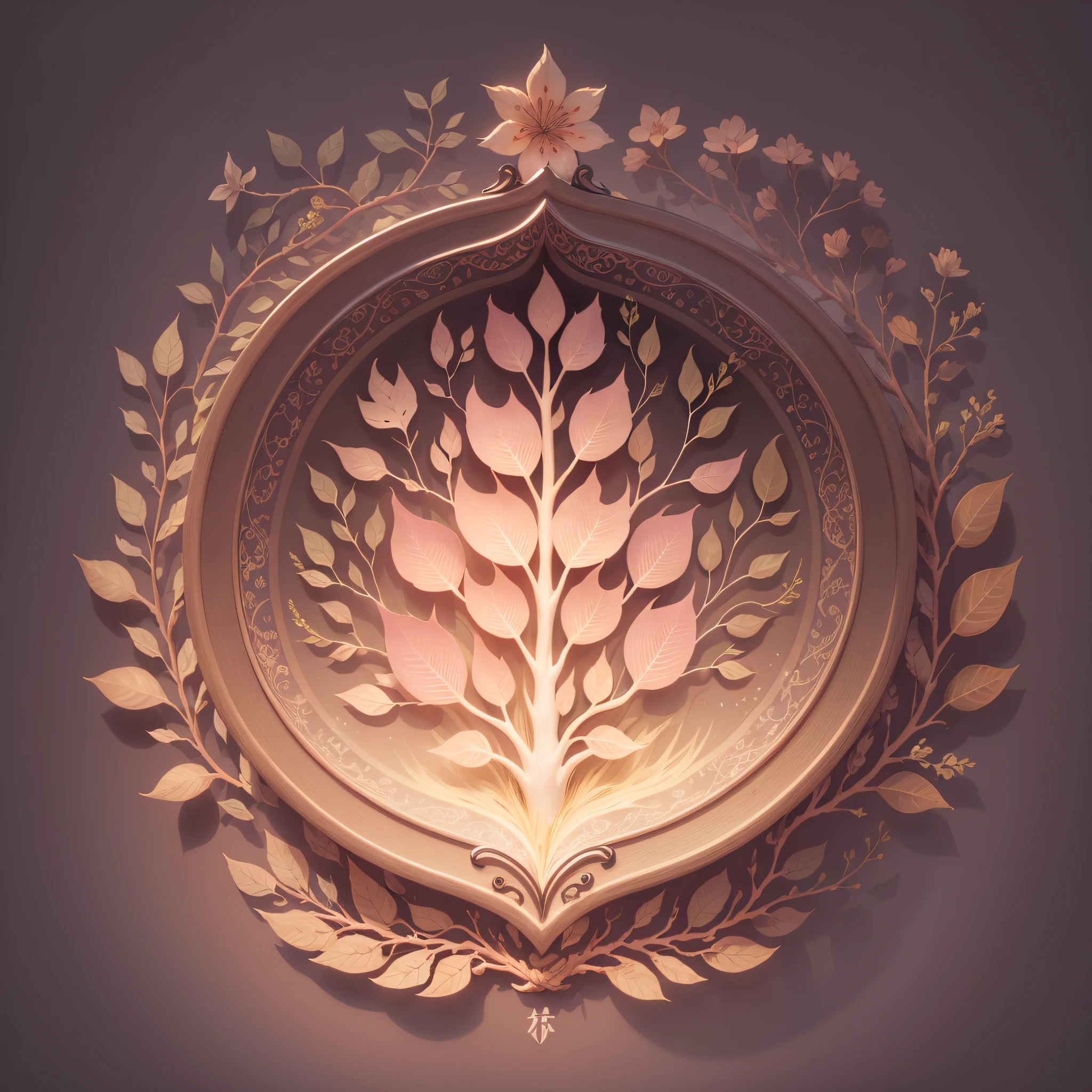 Roots, fragrance, logo, soft soft lighting, soft colors surrounding green, vector illustration, modern, clean, high focus, intricate details, brand name "Roots Fragrans" in the center --auto --s2