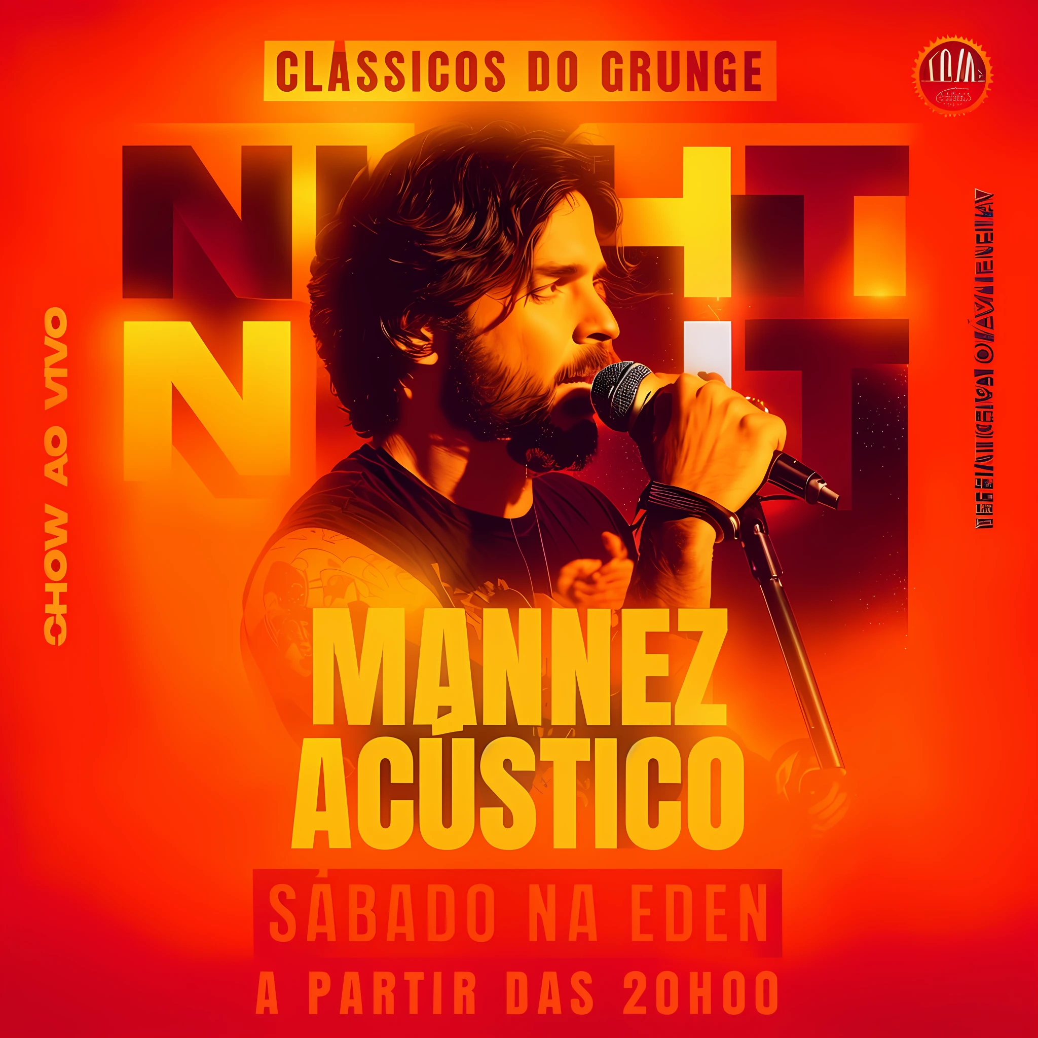 there is a man singing into a microphone with a microphone in his hand, nigth, (night), night!, night, by Nadir Afonso, set at night, alejandro, antartic night, on jungle night !!!, by André Castro, album, night outside, uploaded, en debut de matinee, close to night, 1 0 / 1 0 comedy