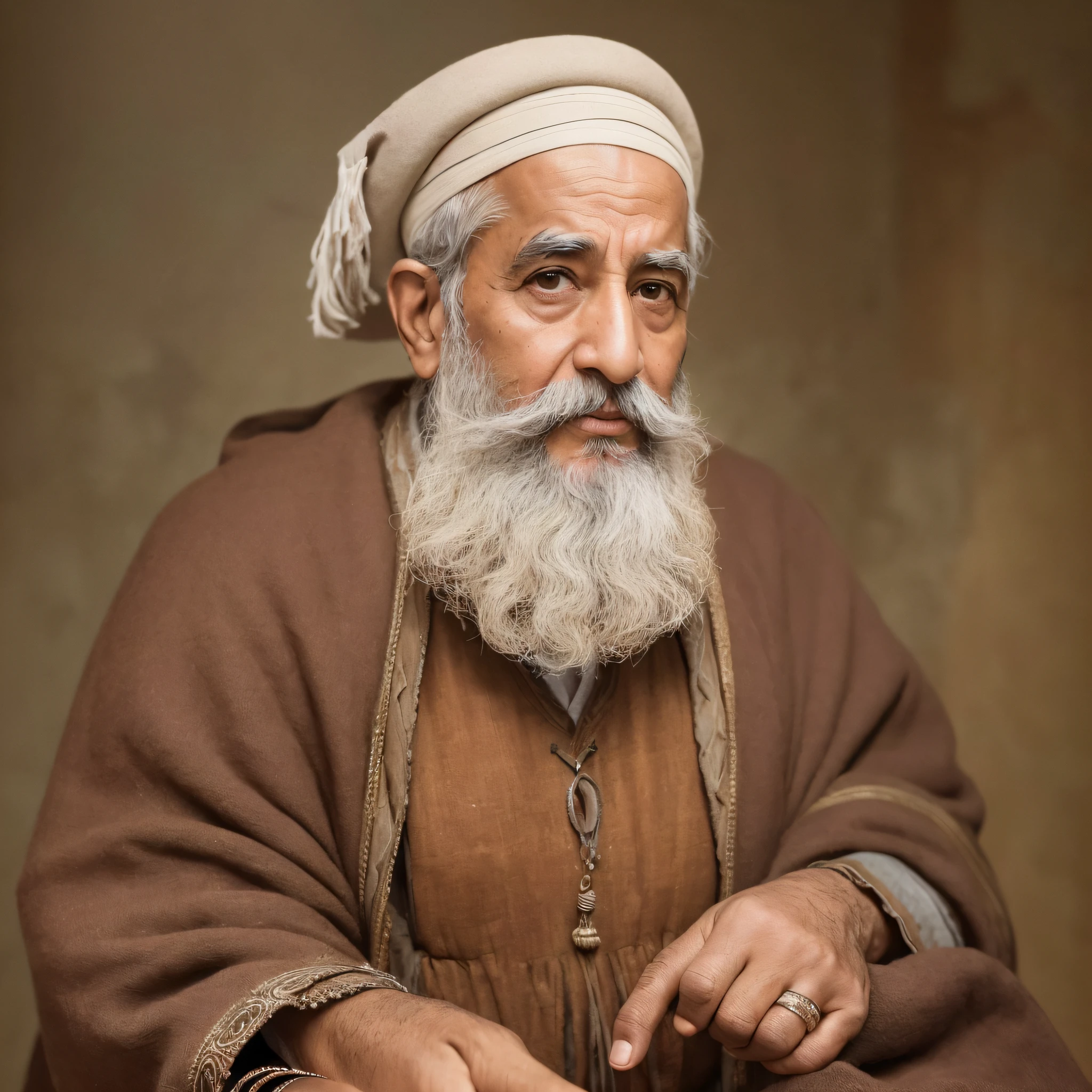 (RAW photo, best quality, masterpiece: 1.2), (realistic, photo-realistic: 1.4), (masterpiece: 1.4), (best quality: 1.4) Brown man, resident of Palestine, Rabbi and with 1st century clothes --auto --s2