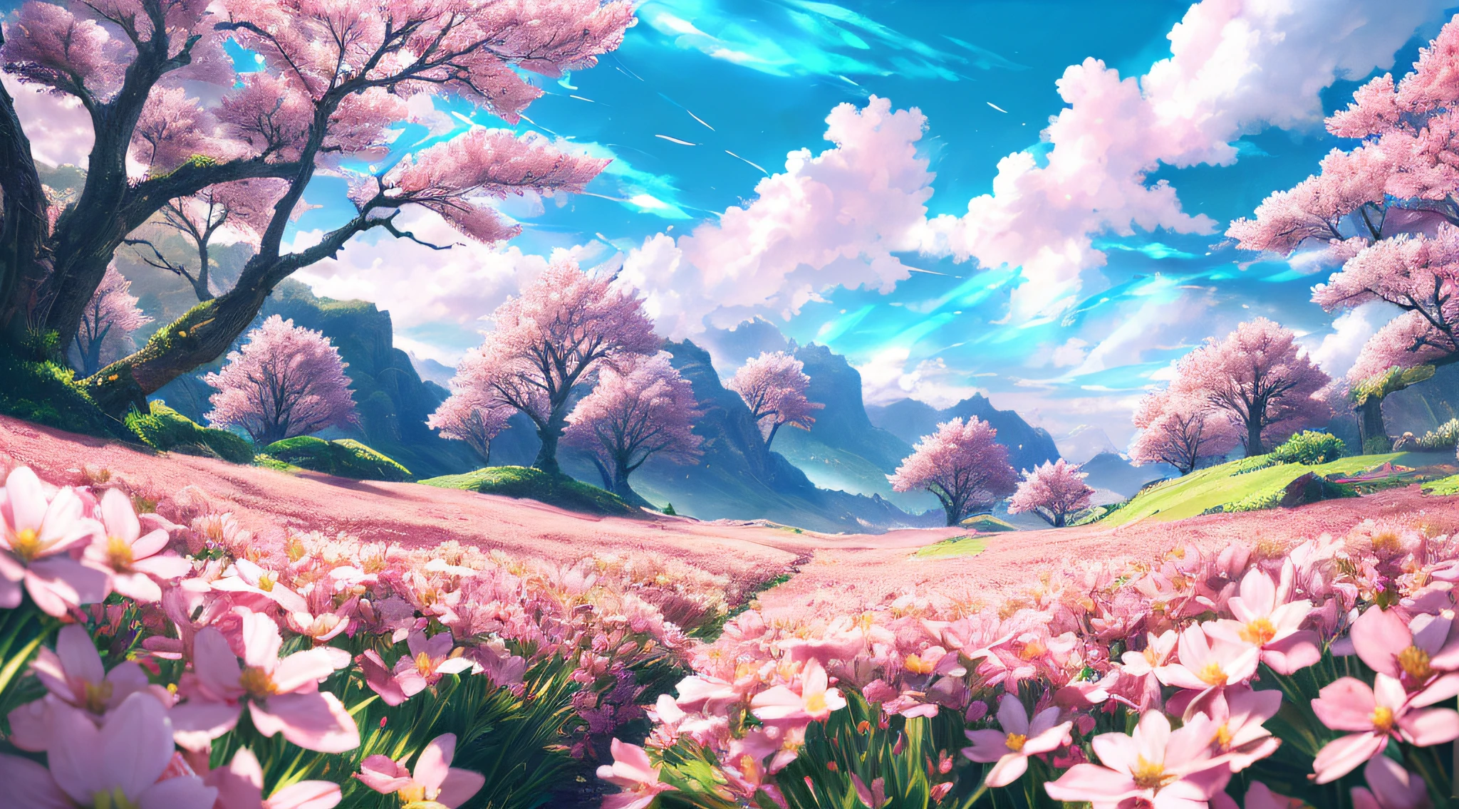 (xenoblade:1.3), complex, highly detailed, artstation, smooth, sharp, focus, (complex:1.1), (high detail:1.1), landscape, octane rendering, smooth, sharp focus, 35mm, (Analog Style:1.0) , (photorealistic:1.3), (clouds:1.1), (dawn:1.1), (pink flowers:1.2) , sakura, (night:1.2)