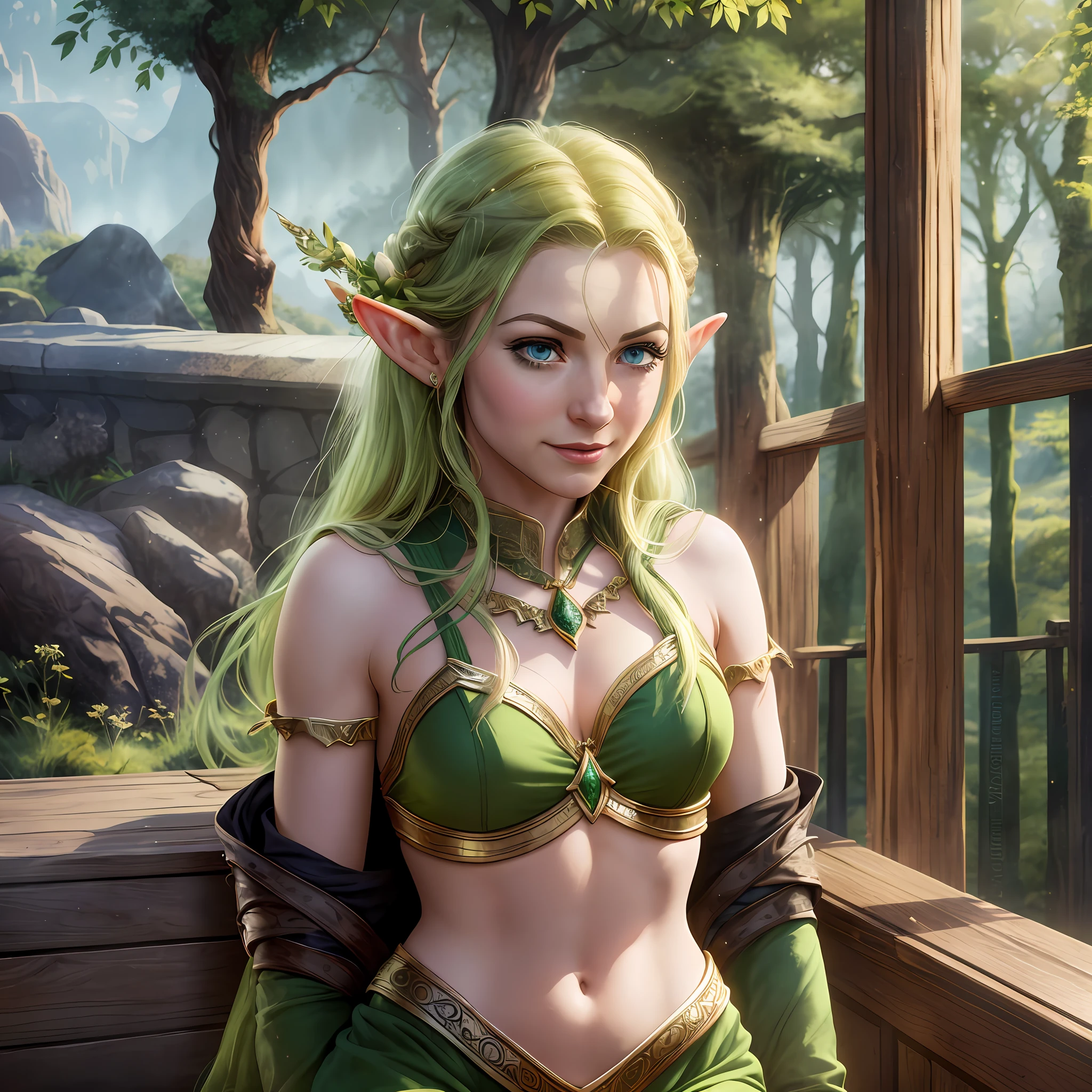 {"text": "Tauriel, the Hobbit"}, {"name":"masterpiece"}, {"name": "best quality"}, {"name": "ultra-detailed"}, {"name": "CG unity 8k wallpaper"}, {"name": "best illustration"}, {"name":"extremely delicate"}, {"name":"floating"}, {"name":"dynamic angle"}, {"name":"dynamic pose"}, {"name":"1girl"}, {"name":"blue eyes"}, {"name":"blonde hair"}, {"name":"green dress"}, {"name":"forest scenery"}, {"name":"vibrant colors"}, {"name":"golden hour lighting"}, {"name":"high-res"}, {"name":"watercolor"}, {"name":"wide shot"})