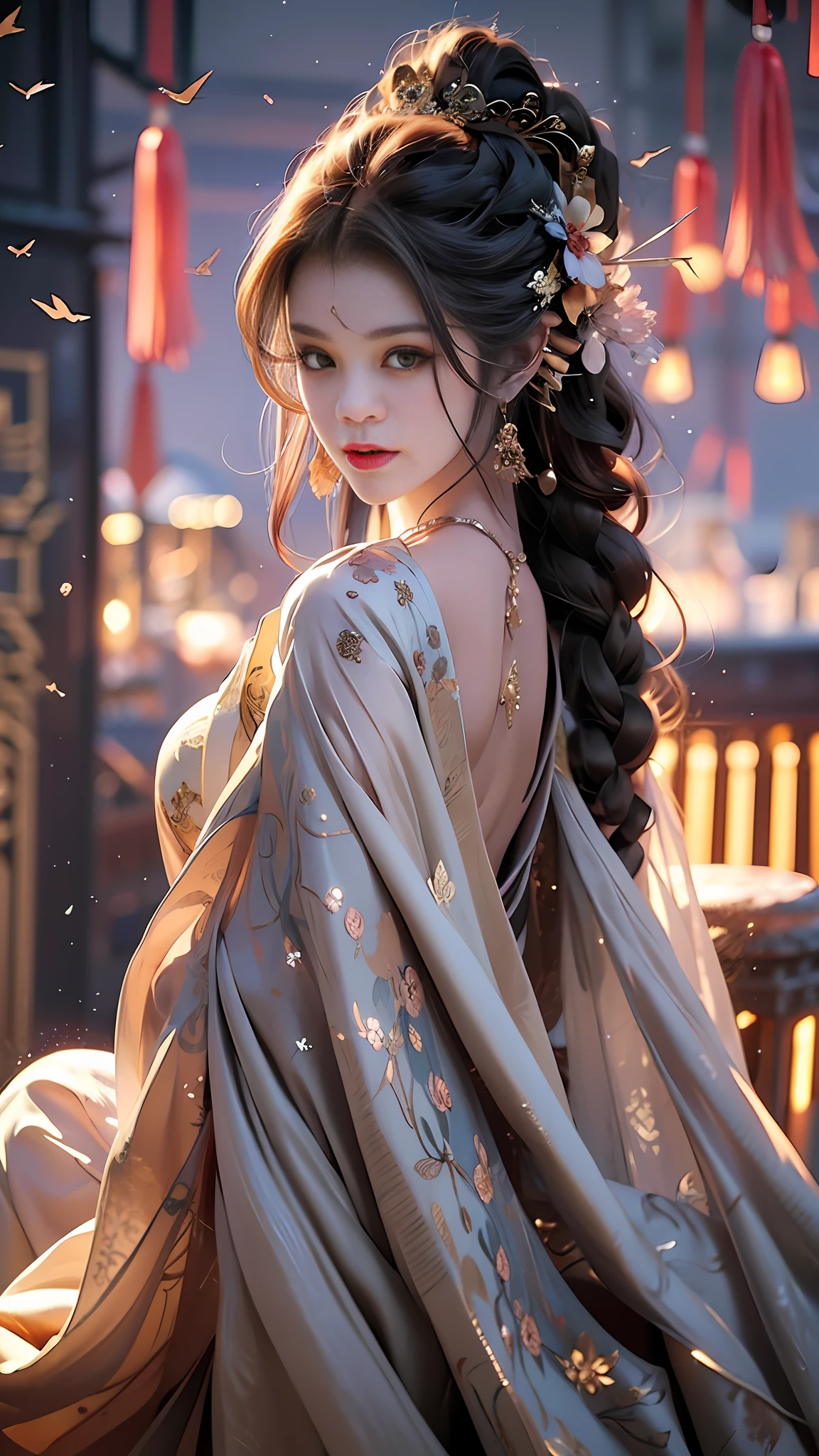 The well-designed (zodiac horse) anthropomorphic image will enrich the cultural connotation of the zodiac. In terms of details, she has ((gorgeous costumes)), with delicate lace clothing and (jewelry), (metal gears) embellishments, and beautifully curved ((horse body)) with the wind. She can sit on (high-tech seats) or soar between (city towers) and show the splendor of modern technology. (Visual effects) are meticulous and extremely precise, can highlight each (hair), (half-orc), perfectly show the charm of (zodiac horse), beautiful royal sister, (half-orc), national style,
