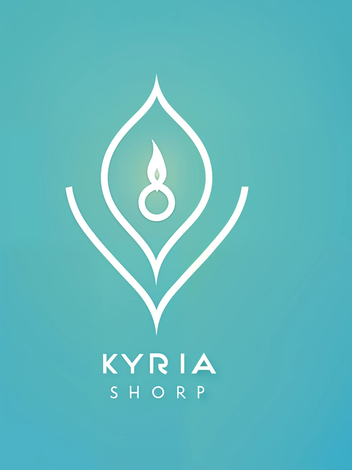 logo for candle shop. white background, futuristic aesthetics and minimalist lines, written “kyra candle”