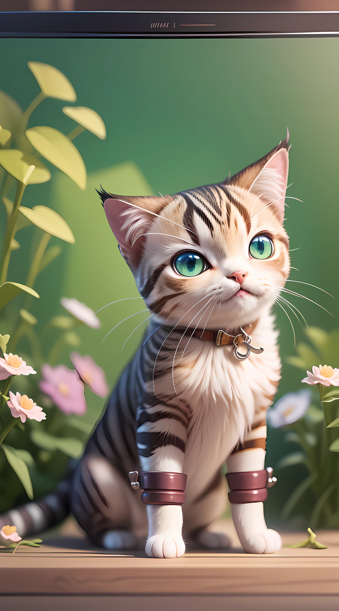 ChromaV5, nvinkpunk, (extremely detailed CG unit 8k wallpaper), An illustration of a cute cat, award-winning photography, Detailed, HDR, Bloom, style by Monet, Pissarro, and Sisley, trend in ArtStation, trend in CGSociety, art by midjourney