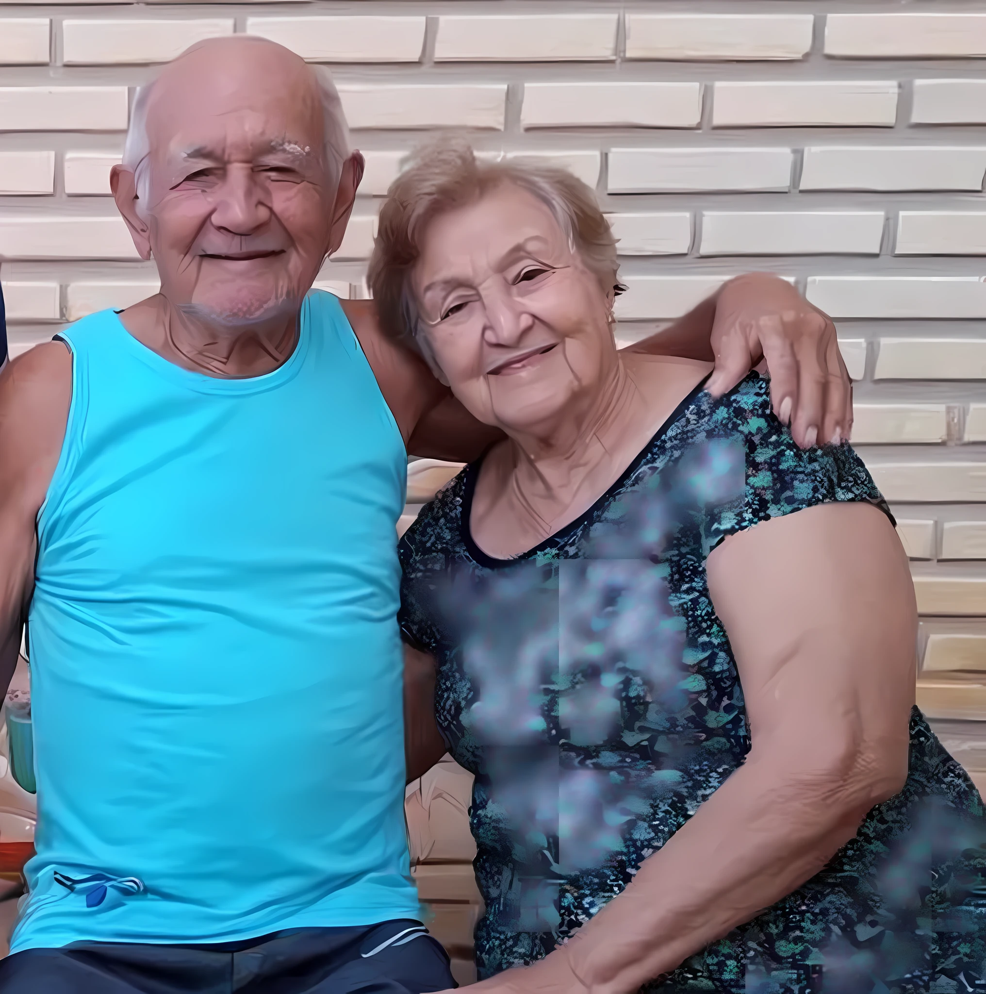 My grandfather and grandmother in the mood of June party, cartoon, avatar