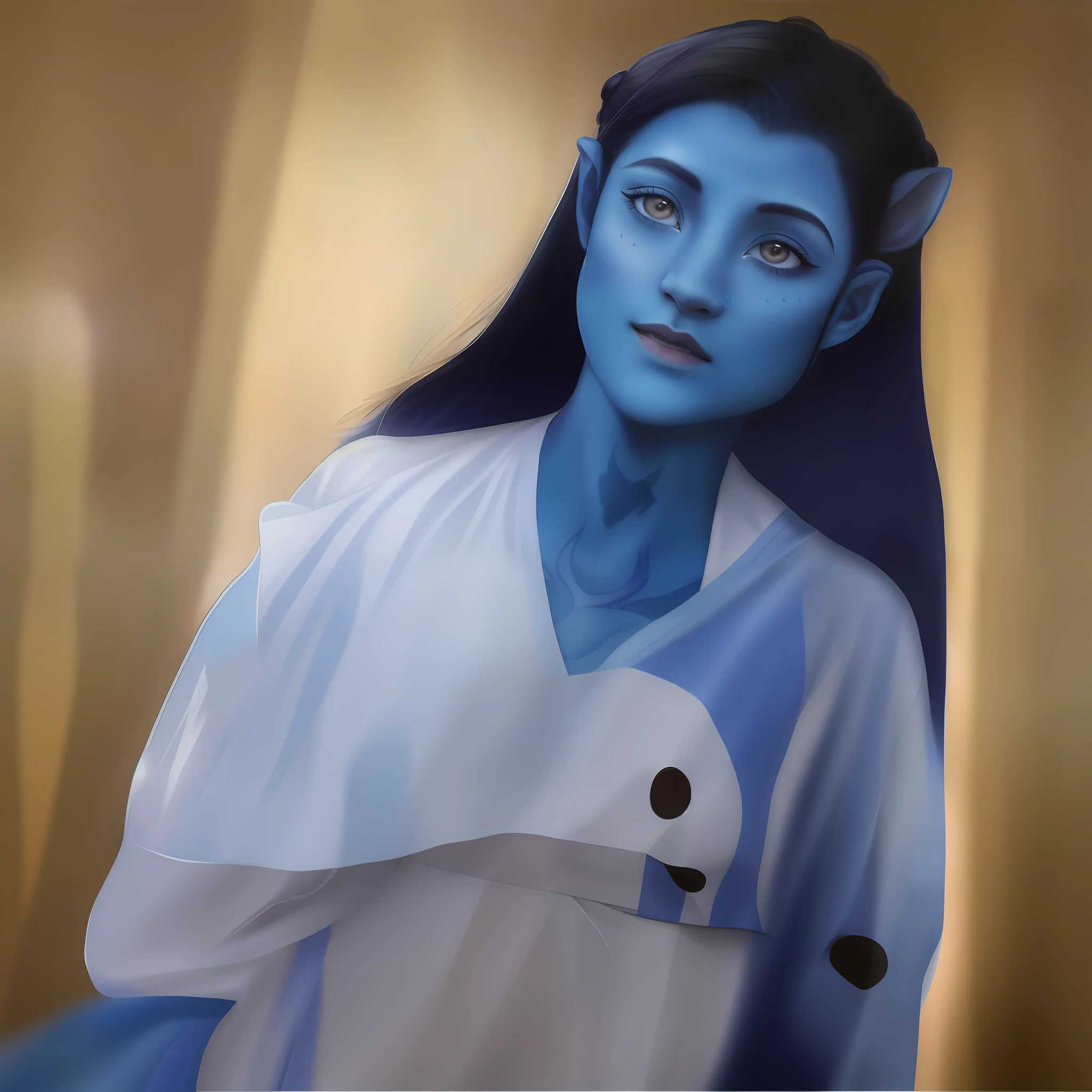 Avatar as indian girl blue eyes and very good posture of her boddy