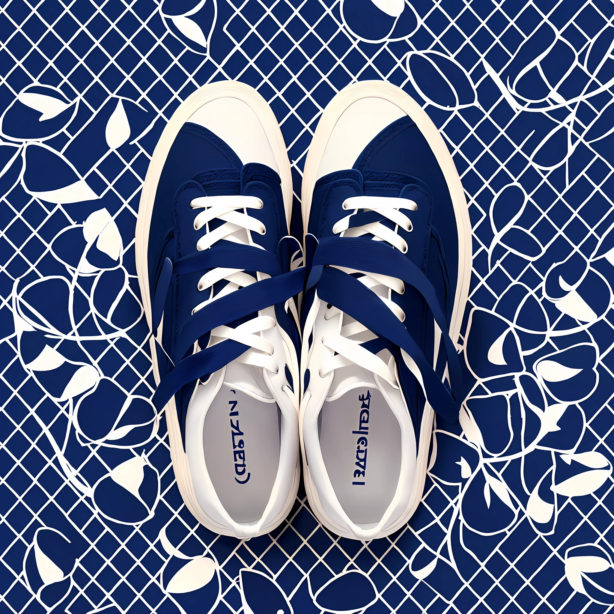 iconic sneakers on a navy blue background --tile--3:2 --auto --s2