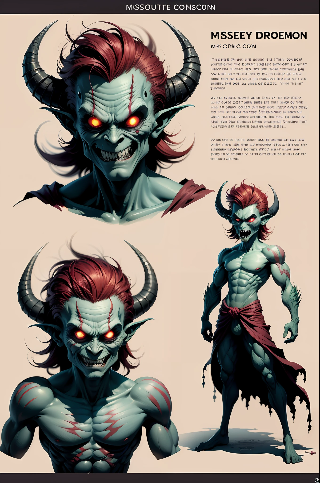 a mischievous funny scary tree demon comic character design