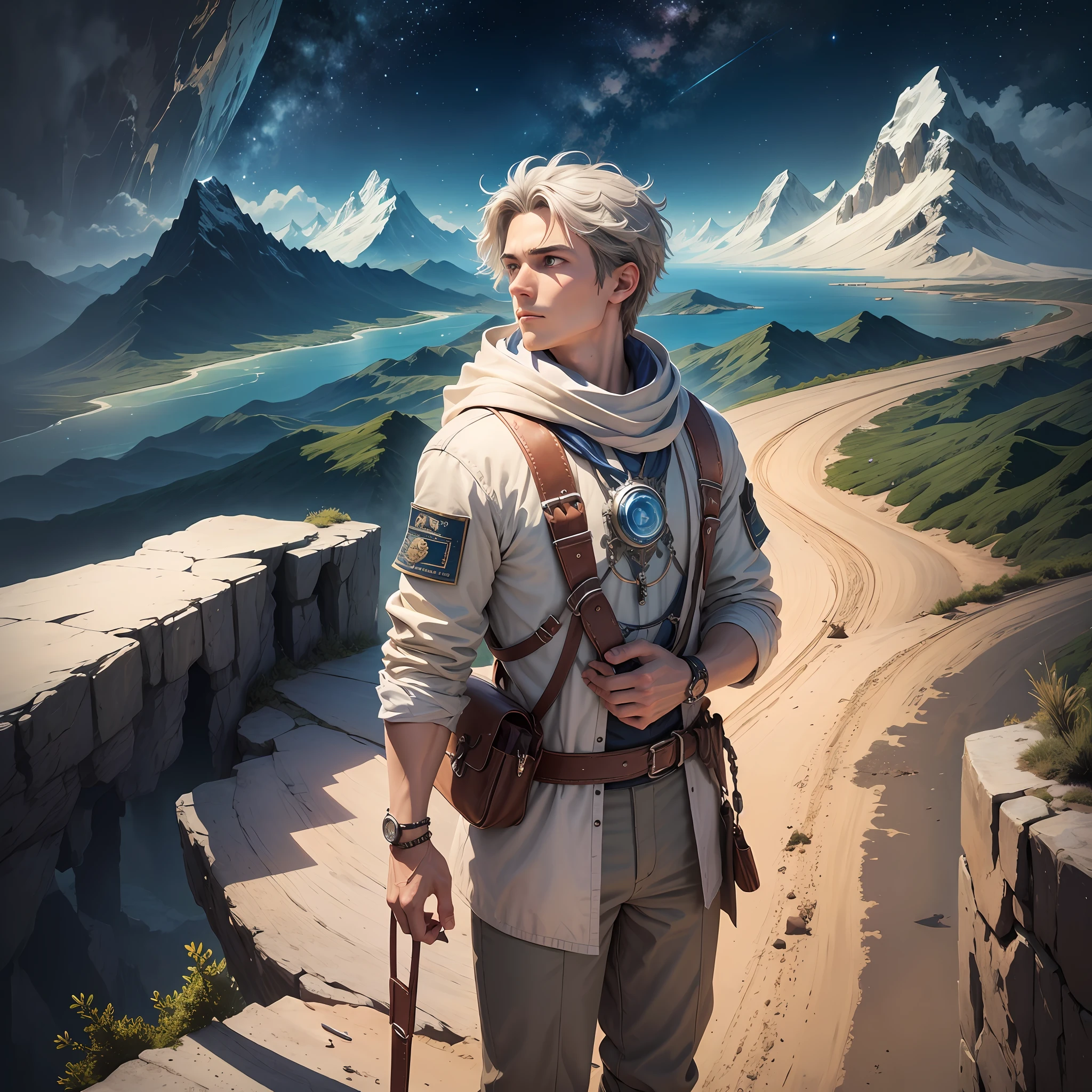 As he progressed on his journey, Thomas also encountered other courageous travelers who shared their own stories of adventure. They formed an unlikely alliance, supporting each other and sharing unique skills and knowledge.

At the height of the highest mountain, Thomas reached a stunning vantage point. He watched the world below, contemplating the vastness of nature and feeling infinitely small before the grandeur of the universe. There, under the starry sky, he realized that his path was just beginning and that there was still much to discover.

With a heart full of determination and curiosity, Thomas continued his journey into the unknown, knowing that each step brought him closer to the secret of the silver moon and the wonders that awaited beyond the mountains. --auto --s2