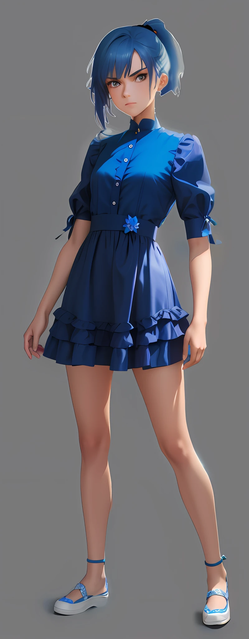 blue dress