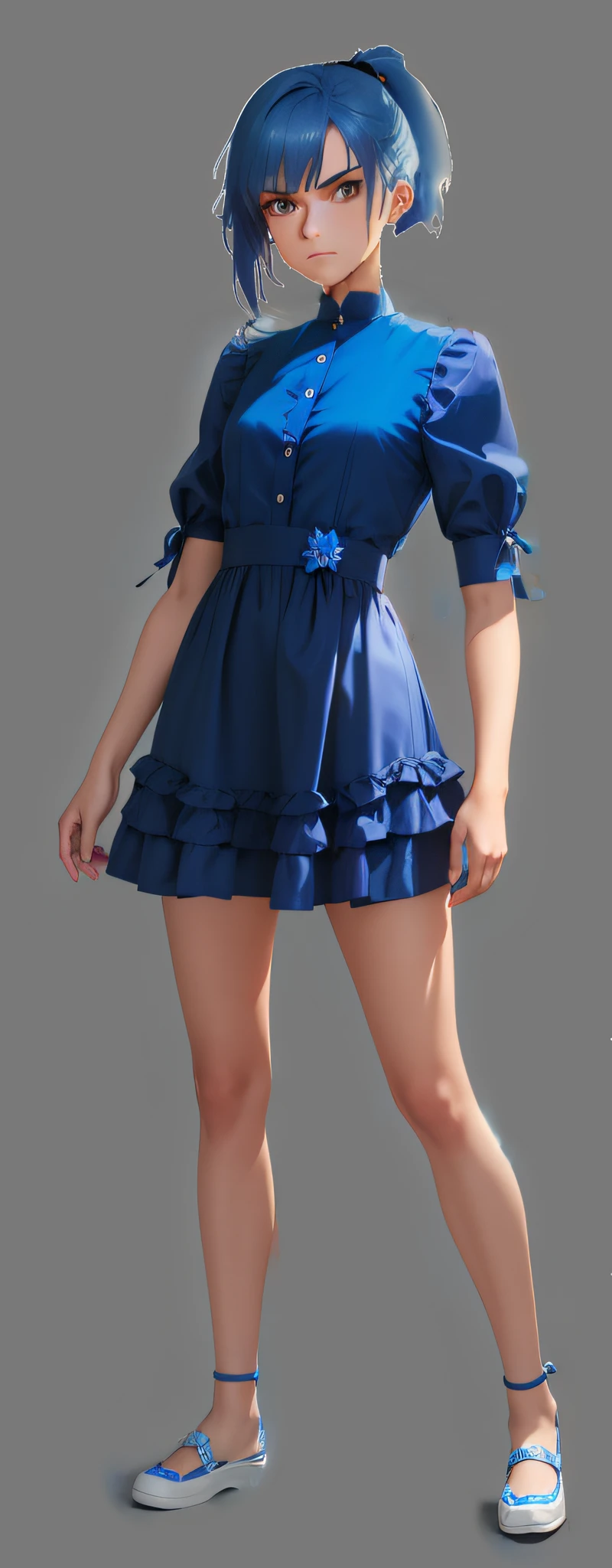blue dress