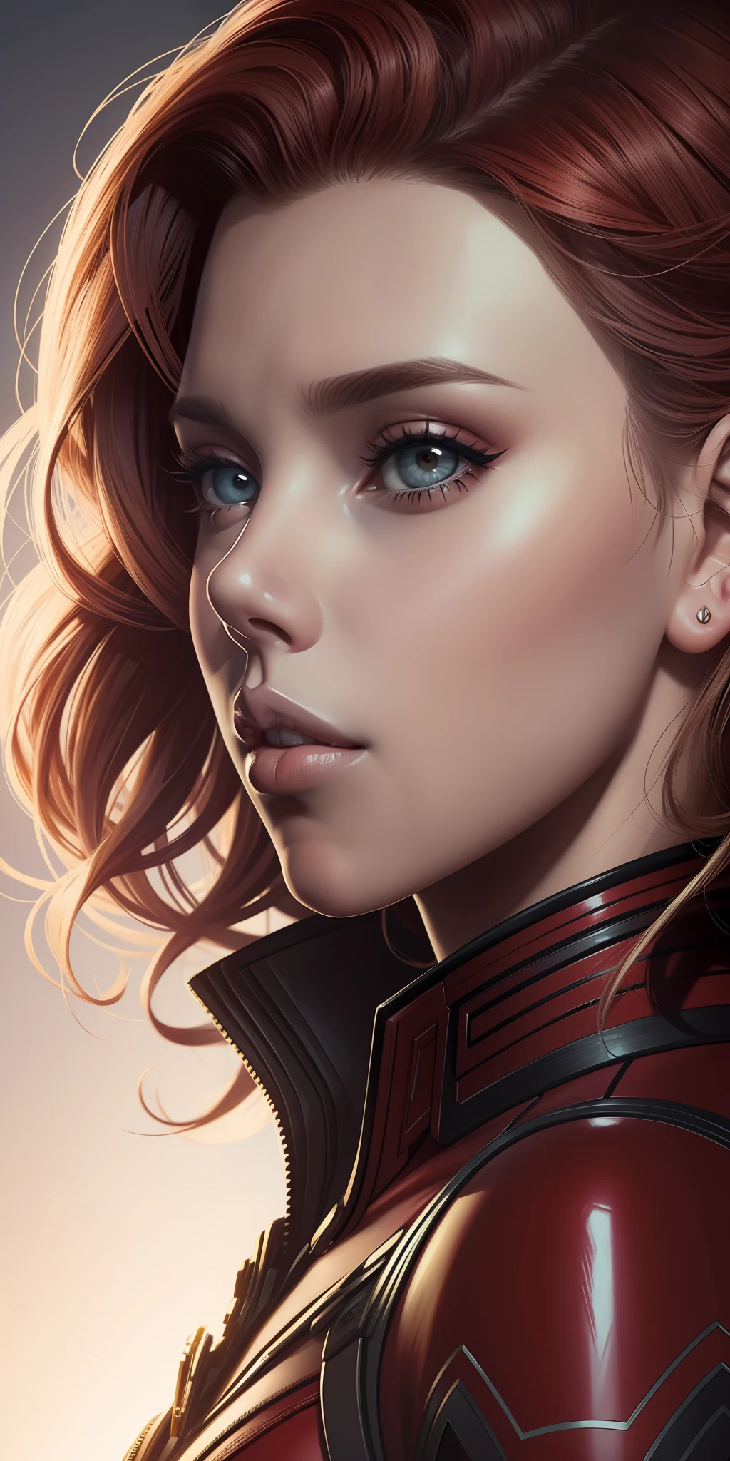 portrait+ style, digital illustration of (Scarlett Johansson), perfect eyes