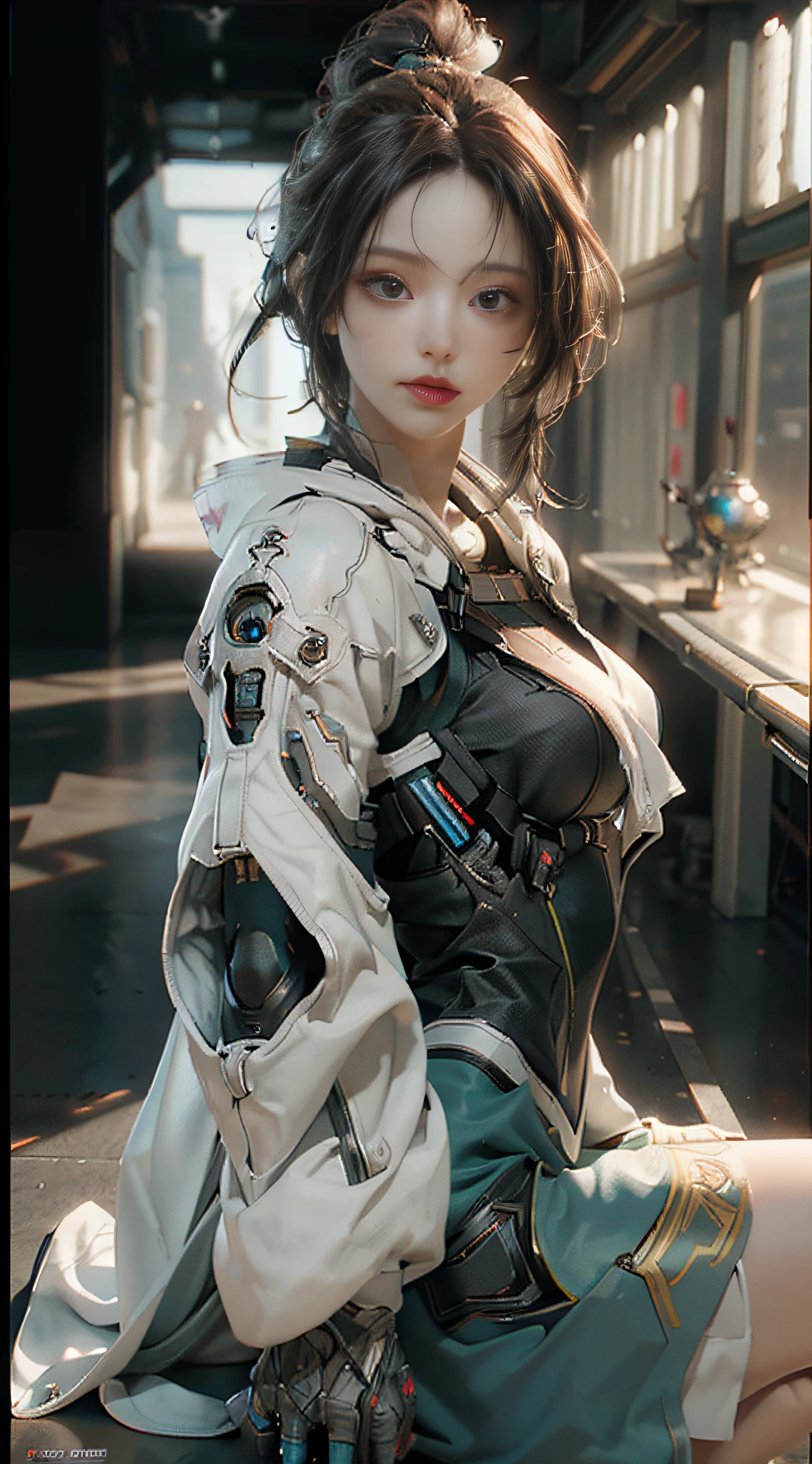 ((Best quality)), ((masterpiece)), (detailed:1.4), 3D, an image of a beautiful cyberpunk female,HDR (High Dynamic Range),Ray Tracing,NVIDIA RTX,Super-Resolution,Unreal 5,Subsurface scattering,PBR Texturing,Post-processing,Anisotropic Filtering,Depth-of-field,Maximum clarity and sharpness,Multi-layered textures,Albedo and Specular maps,Surface shading,Accurate simulation of light-material interaction,Perfect proportions,Octane Render,Two-tone lighting,Wide aperture,Low ISO,White balance,Rule of thirds,8K RAW,