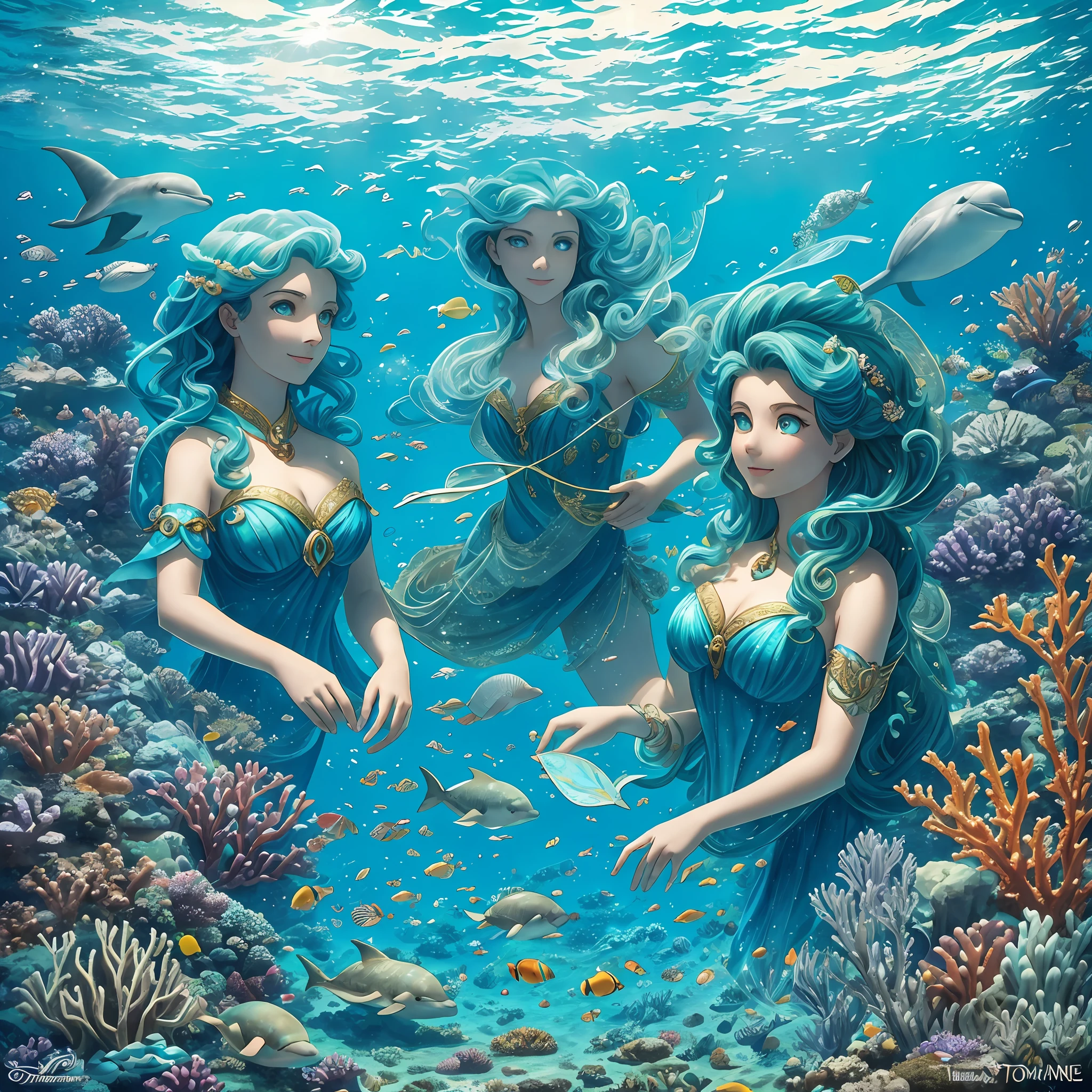 The Enchanted Underwater Kingdom
Thomas and his companions set out from the Winged Creatures Realm toward the next destination on their journey: the Enchanted Underwater Realm. They ventured down winding trails until they reached a stunning coastline, where the sea stretched as far as the eye could reach.
Thomas and his friends dove into the crystal clear waters, being greeted by a plethora of colorful sea creatures. Exotic fish swam around him, displaying their dazzling shapes and colors. Coral in vibrant tones decorated the seabed, creating a spectacle of underwater beauty.
While exploring the Undersea Kingdom, Thomas and his companions were guided by a graceful mermaid named Marina. She had long blue-green hair, eyes that shone like pearls, and a melodious voice that echoed through the corals.
Marina took the group to a sunken city, where the buildings were made of shells and seaweed. The Undersea Kingdom was a place of harmony among the sea beings, where dolphins leapt gracefully and sea turtles swam serenely.
In the midst of this underwater beauty, Thomas discovered an underwater library, filled with enchanted scrolls and marine books. He immersed himself in readings about maritime legends, myths about underwater creatures, and tales of bravery and overcoming.
Thomas was particularly fascinated by an ancient story about a powerful artifact that was lost in the depths of the ocean. It was the legendary Golden Shell, an object capable of granting wishes. Driven by curiosity and a desire to help, Thomas decided to embark on a quest to find the Golden Shell. --auto --s2