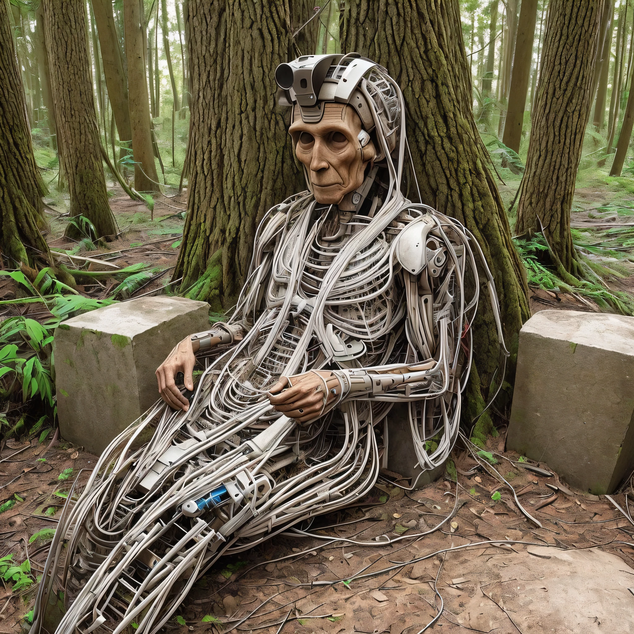Last image of the last living human on the planet in detail in the year 3000 --auto --s2