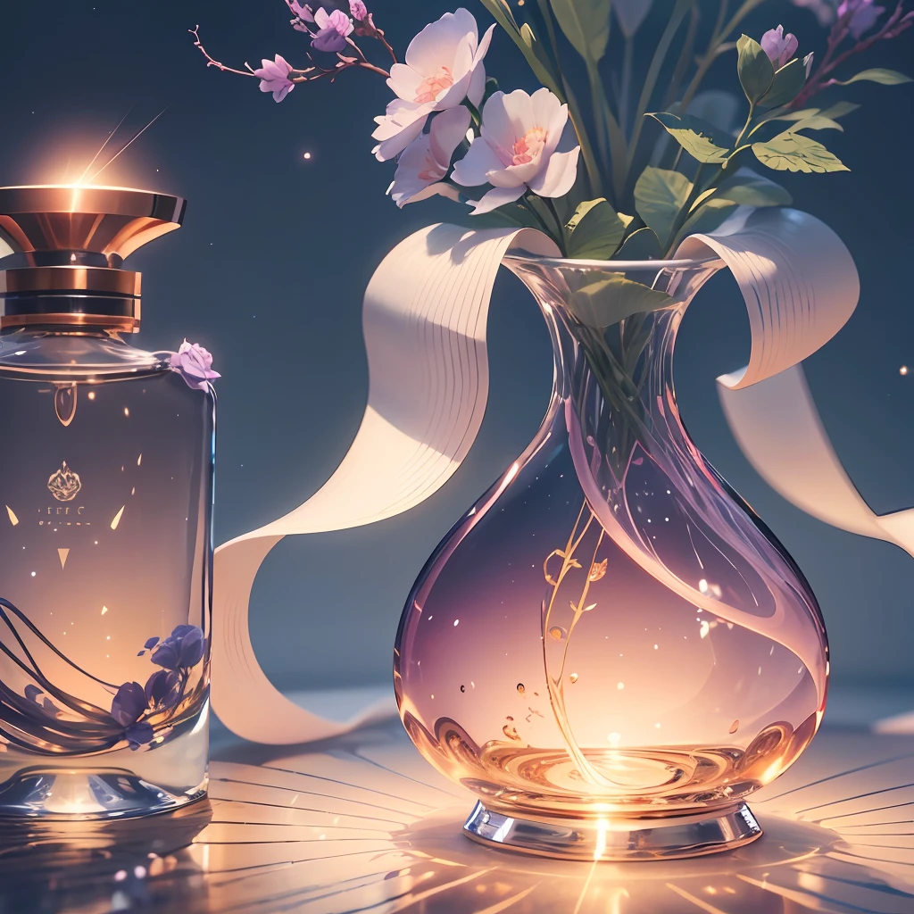Eternal Reverie"
Fragrance: An enchanting blend of soft and deep floral notes, with a subtle touch of wood and spices. The fragrance conveys
elegance, serenity, and a hint of mystery.
Packaging: The packaging of the "Eternal Reverie" perfume is minimalist and sophisticated. Made of transparent glass, it features bold shapes and smooth lines, representing the fusion of modernity and delicacy. The cap is adorned with an elegant rose gold detail, symbolizing the preciousness of the essence contained within the bottle.
Theme: The theme of the perfume is dreams and imagination. It seeks to transport the wearer to a dreamlike state where the mind is free to explorebeauty and fantasy. "Eternal Reverie" is an invitation to embark on a unique sensory journey and get lost in a world of possibilities.
Keywords: Elegance, serenity, mystery, dream, imagination.Color Palette: The color palette of the "Eternal Reverie" perfume consists of soft and ethereal tones, such as pale blue, blush pink, pearl white, and subtle touches of gold. These colors evoke a sense of tranquility, delicacy, and sophistication.Aesthetic: The aesthetic of the perfume is refined and contemporary, with a touch of romanticism. The visual elements are clean, featuring gentle geometric shapes and elegant lines. Subtle texture and discreet shimmering details are added to convey a sense of luxury and mystery. --auto --s2