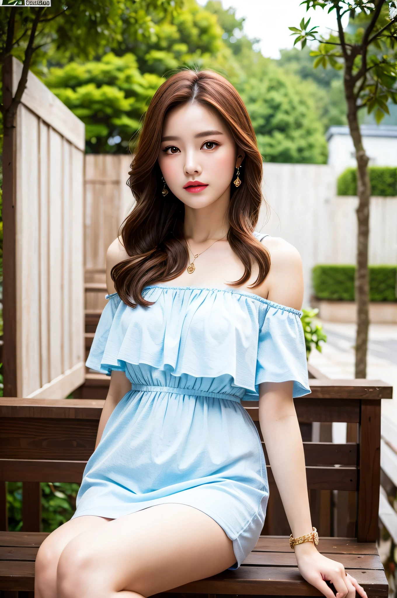 (Best quality, masterpiece: 1.2), Woman, Portrait, Outdoor, Young Woman, Sexy, Glamorous, Glamorous, Casual Set