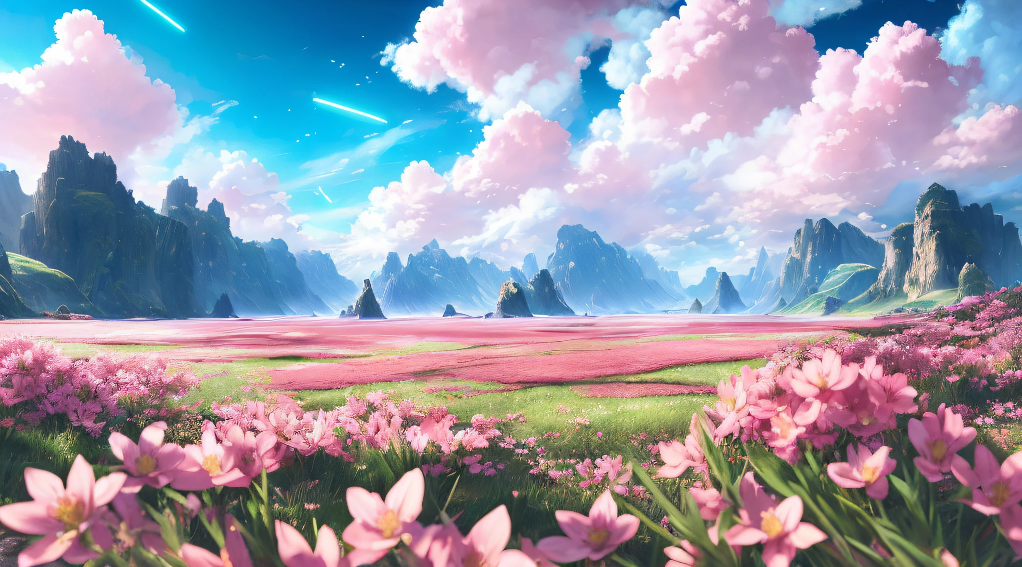 (xenoblade:1.3), complex, highly detailed, artstation, smooth, sharp, focus, (complex:1.1), (high detail:1.1), landscape, octane rendering, smooth, sharp focus, 35mm, (Analog Style:1.0) , (photorealistic:1.3), (clouds:1.1), (dawn:1.1), (pink flowers:1.2) , sakura, (night:1.2), high resolution, 32k