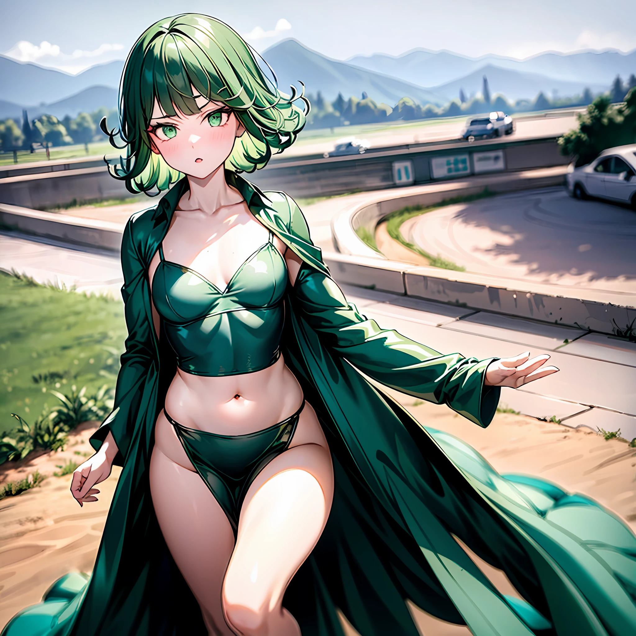 Natural Volumetric Lighting And Best Shadows, Deep Depth Of Field, Sharp Focus,1girl, solo, Terrible_Tornado,looking_at_viewer, blush, short_hair, bangs, green_hair, green_eyes,detailed eyes, collarbone, thighs, small_breasts, outdoors, parted_lips, green_hair, float, cloud, dark green dress, cloudy_sky, pelvic_curtain, side_slit, curly_hair, flipped_hair,floating gravel, Natural Volumetric Lighting And Best Shadows, Deep Depth Of Field, Sharp Focus,1girl, solo, Terrible_Tornado,looking_at_viewer, blush, short_hair, bangs, green_hair, green_eyes,detailed eyes, collarbone, thighs, small_breasts, outdoors, parted_lips, green_hair, float, cloud, dark green dress, covered_navel,covered_shouders,covered_breast, cloudy_sky, pelvic_curtain, side_slit, curly_hair, flipped_hair