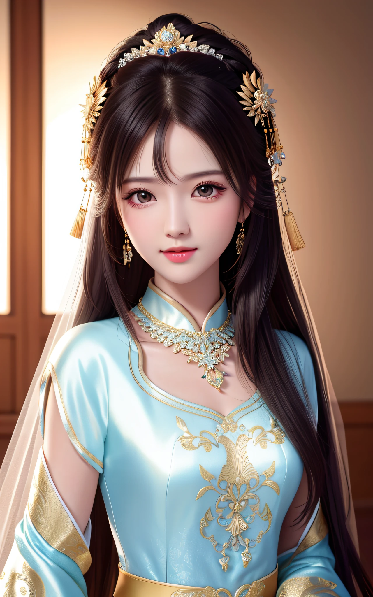 best quality, masterpiece, highres, 1girl,china wedding dress,hair ornament,necklace, jewelry,Beautiful face,upon_body, tyndall effect,photorealistic, dark studio, rim lighting, two tone lighting,(high detailed skin:1.2), 8k uhd, dslr, soft lighting, high quality, volumetric lighting, candid, Photograph, high resolution, 4k, 8k, Bokeh