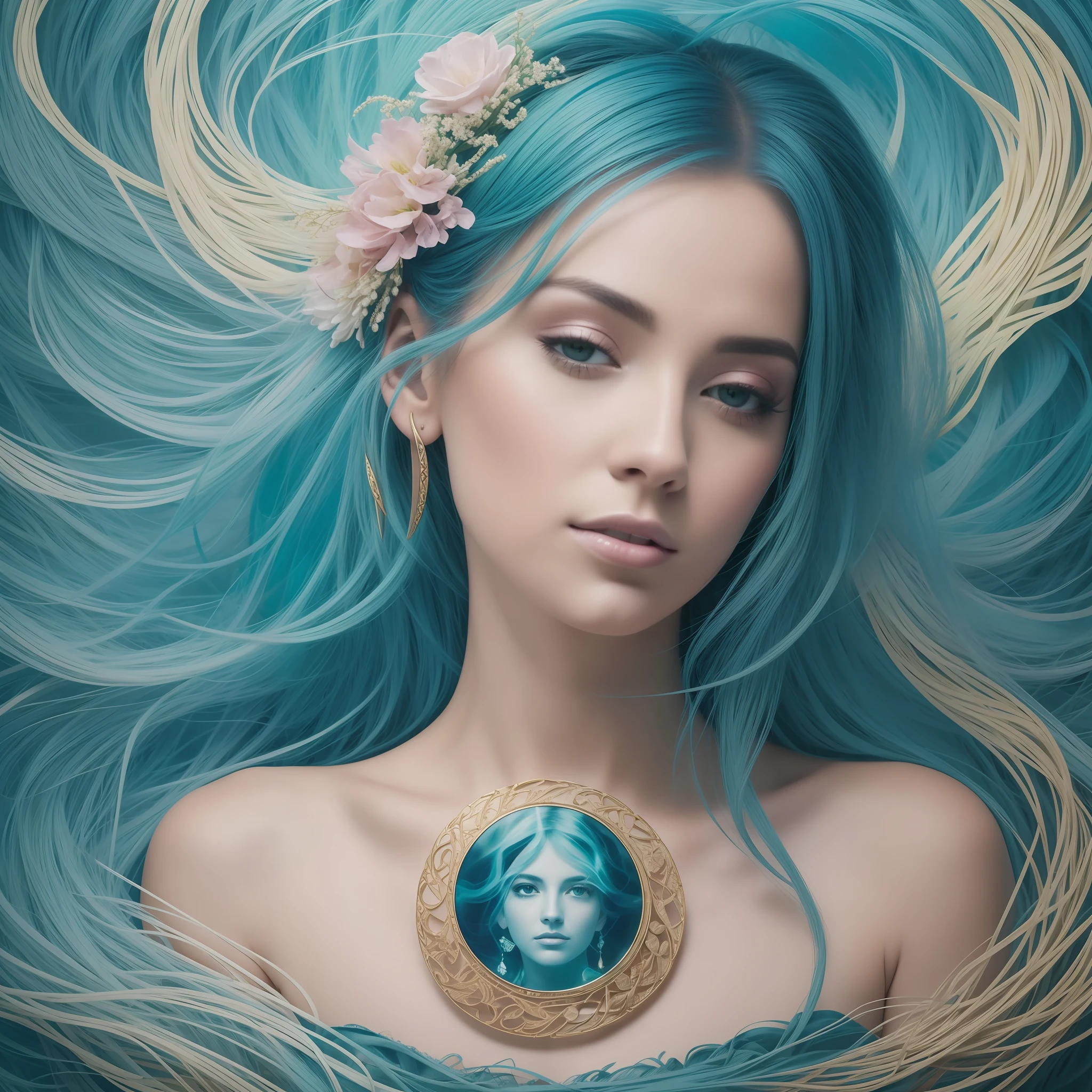 The album cover "Perla" is a captivating visual representation of the artist. It features a portrait of Perla, showing her enigmatic persona and captivating presence. The cover images exude an ethereal and otherworldly aesthetic, reflecting the album's themes of self-discovery and artistic rebirth. The cover art incorporates a delicate blend of colors and textures, further enhancing the album's overall aesthetic appeal. It serves as an invitation for listeners to immerse themselves in the introspective and captivating musical journey that awaits them within the album.