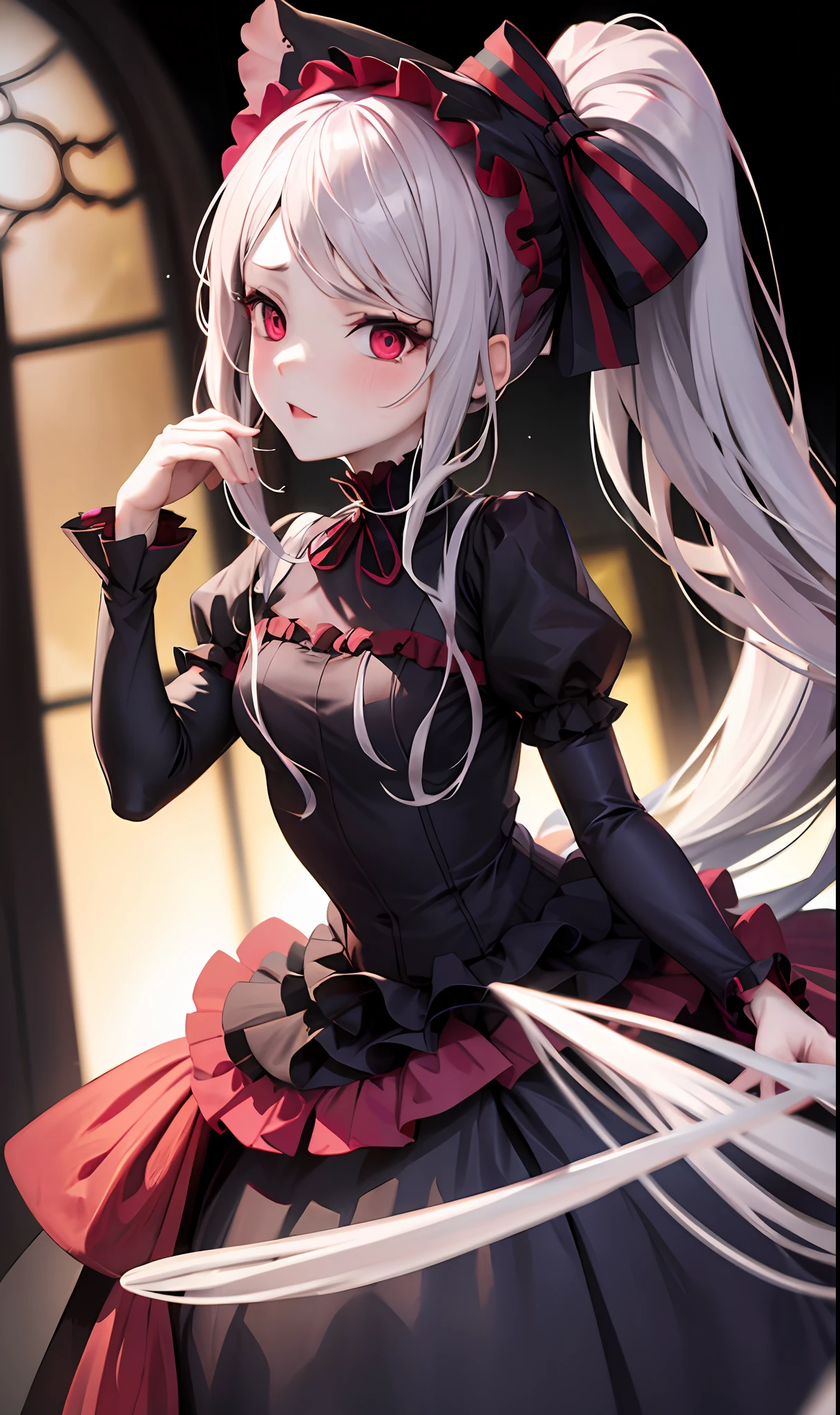 shalltear bloodfallen, shalltearcostume, masterpiece, best quality, 1girl, ponytail,