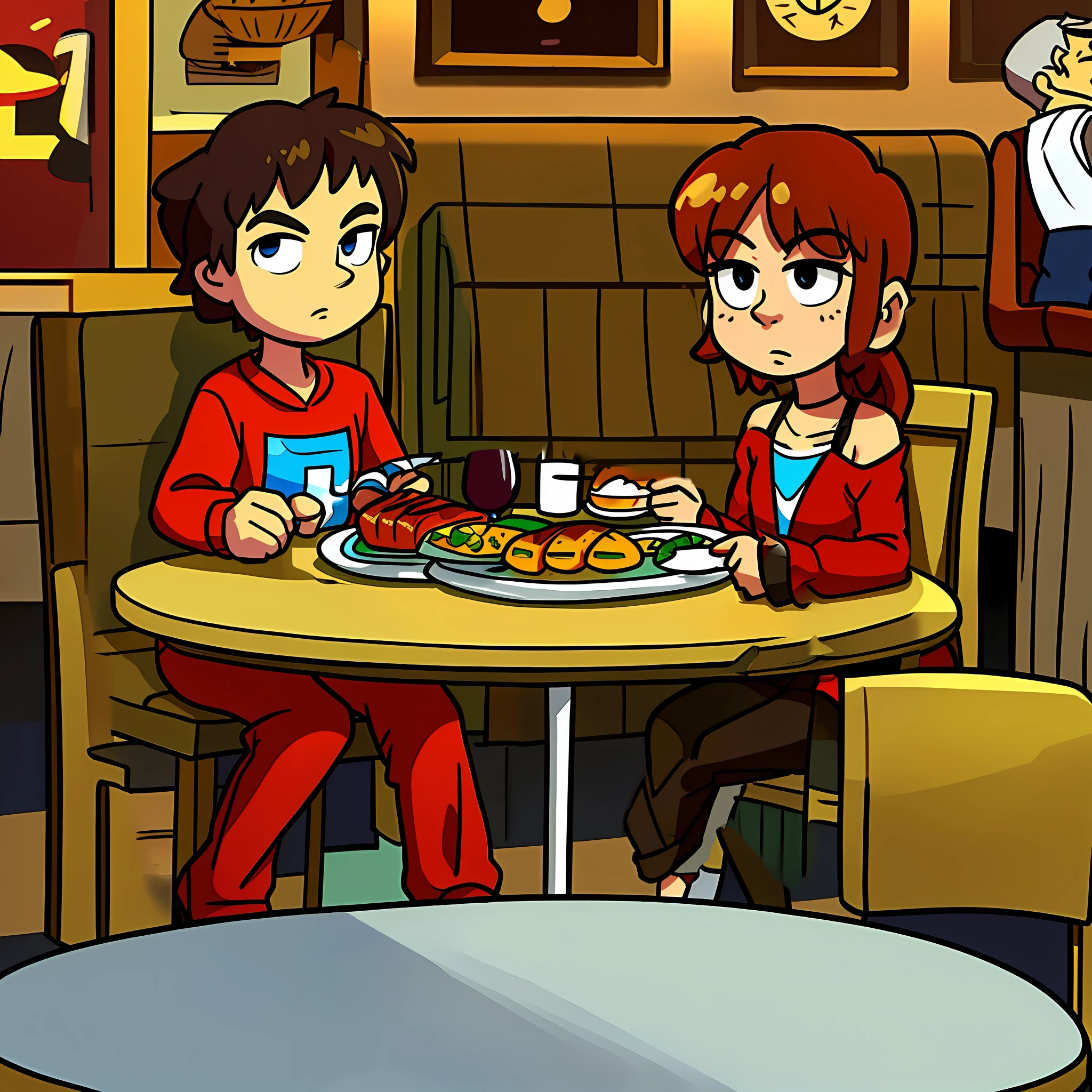 Two dishes with steak and two bottles of coke